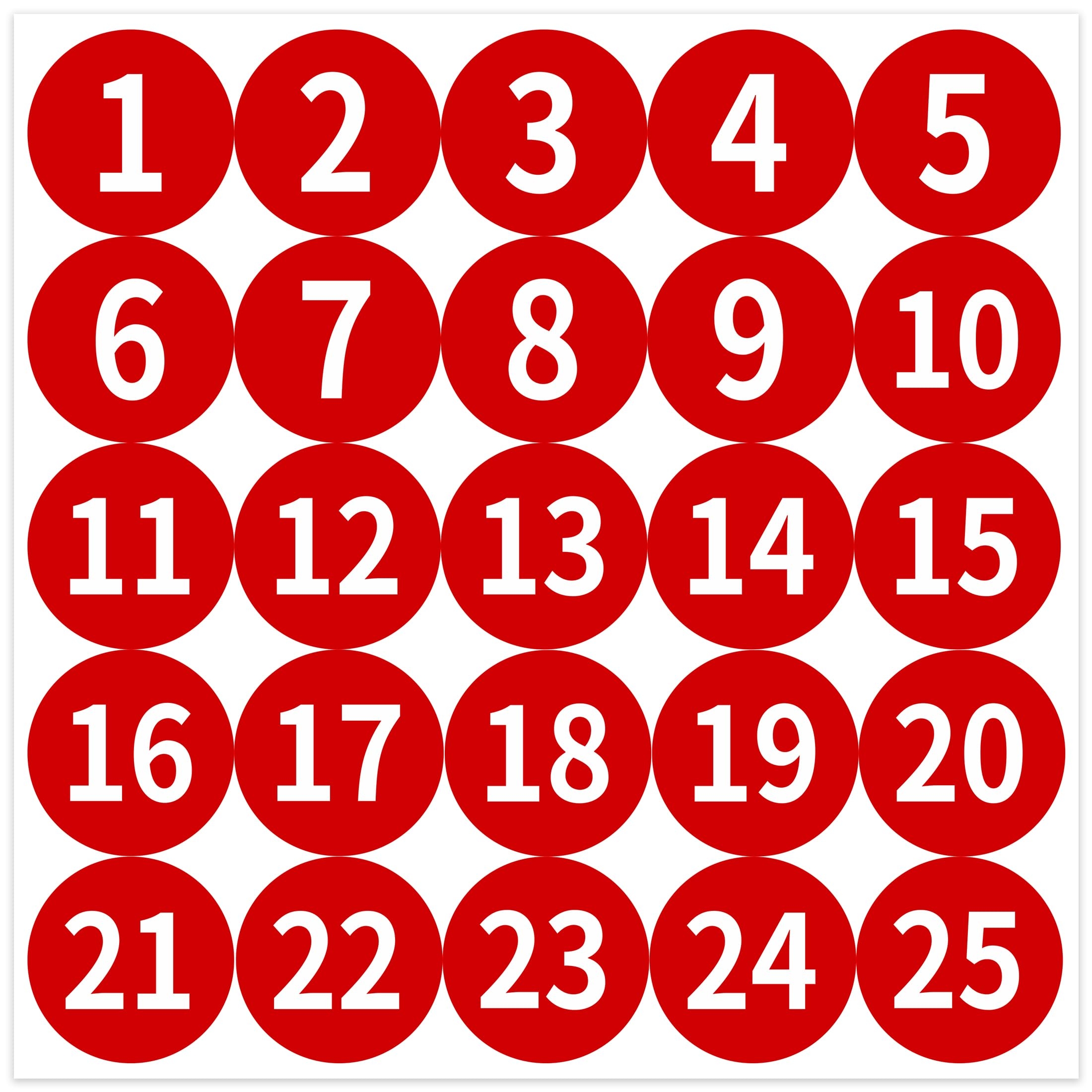 Amazon 1 25 Circle Numbered Vinyl Stickers Anti Fading Waterproof 1 In Self Adhesive Die Cut Consecutive Number Vinyl Decal Production And Fitness Equipment Flexible Small 1 10 Number Stickers Red Office Products