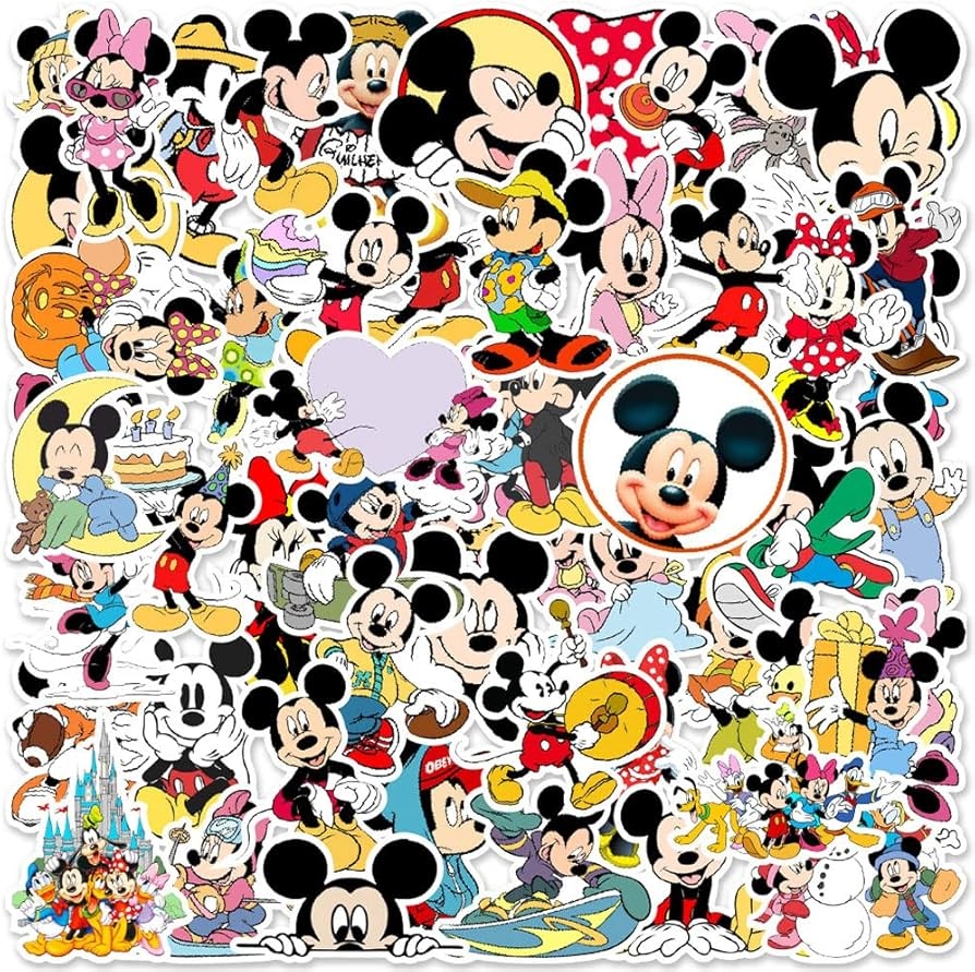 Amazon 100pcs Mickey Minnie Mouse Stickers For Kids Vinyl Waterproof Sticker Party Pack For Water Bottles Cups Hydroflask Notebook Scrapbook Skateboard Bedroom Wall Decor Toys Games