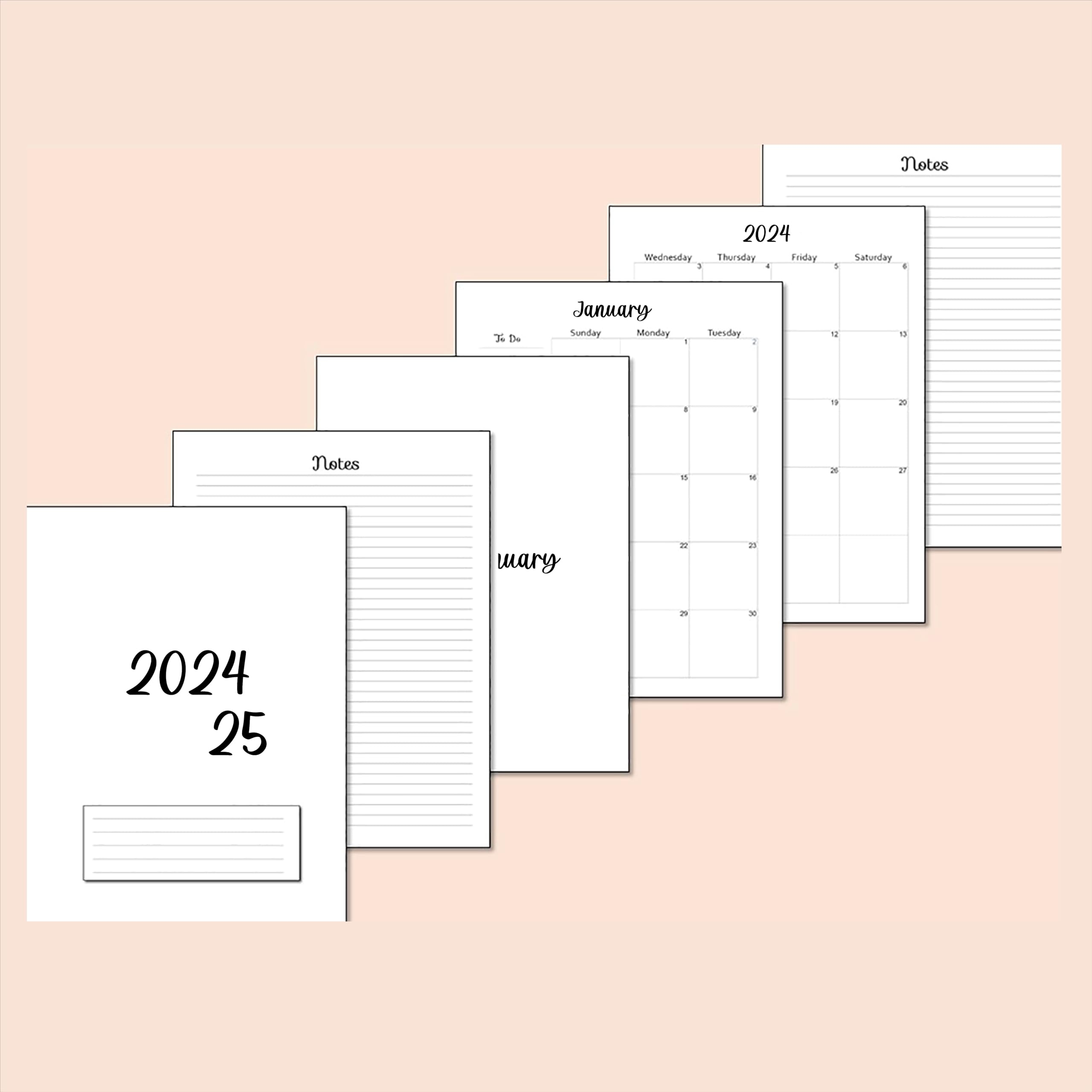 Amazon 2024 2025 18 month Monthly Planner Calendar Refills For 7 Disc Mini Happy Planners And NOTIQ Mini Capsule S6 4 5 X 7 Inches Minimalist Office Products