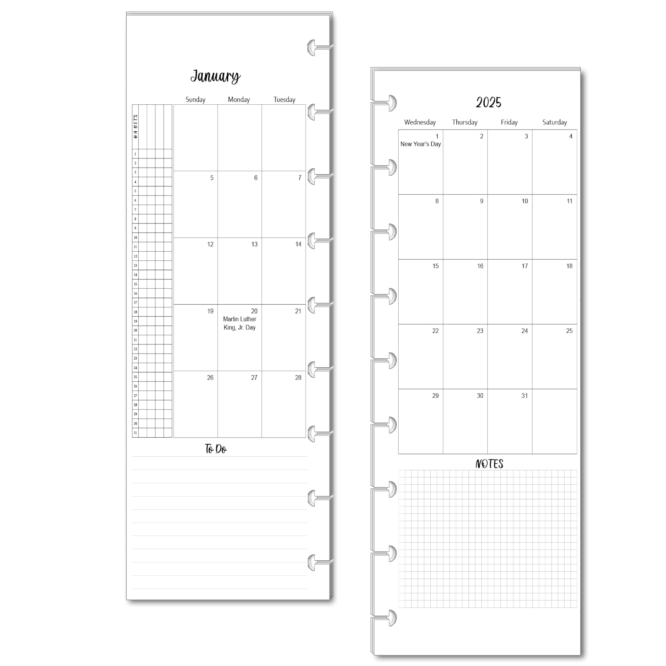Amazon 2024 2025 18 month Monthly Planner Calendar Refills For 9 Disc Classic Skinny Happy Planners Loose Leaf Inserts 18 Month 9 Disc Planner Monthly Calendar Refills Flowers Office Products
