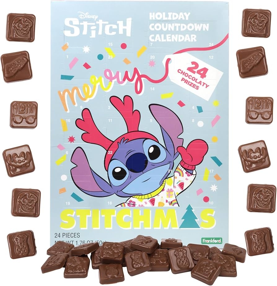 Amazon 2025 Lilo And Stitch Christmas Advent Calendar Chocolate Candy Inside 24 Day Holiday Countdown Activity 1 76 Ounces Home Kitchen