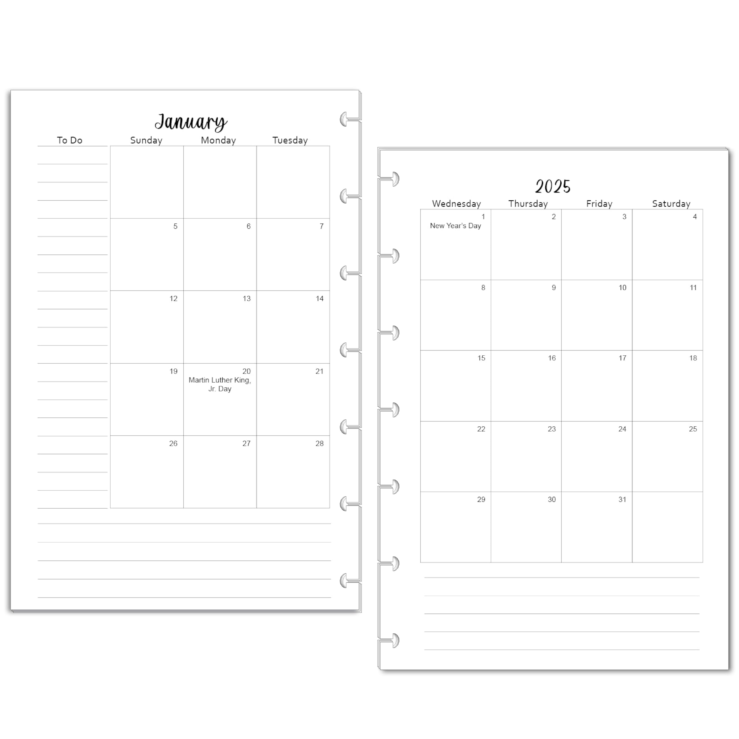 Amazon 2025 Monthly Planner Calendar Refills For 7 Disc Mini Happy Planners And NOTIQ Mini Capsule S6 4 5 X 7 Inches Puppy Office Products