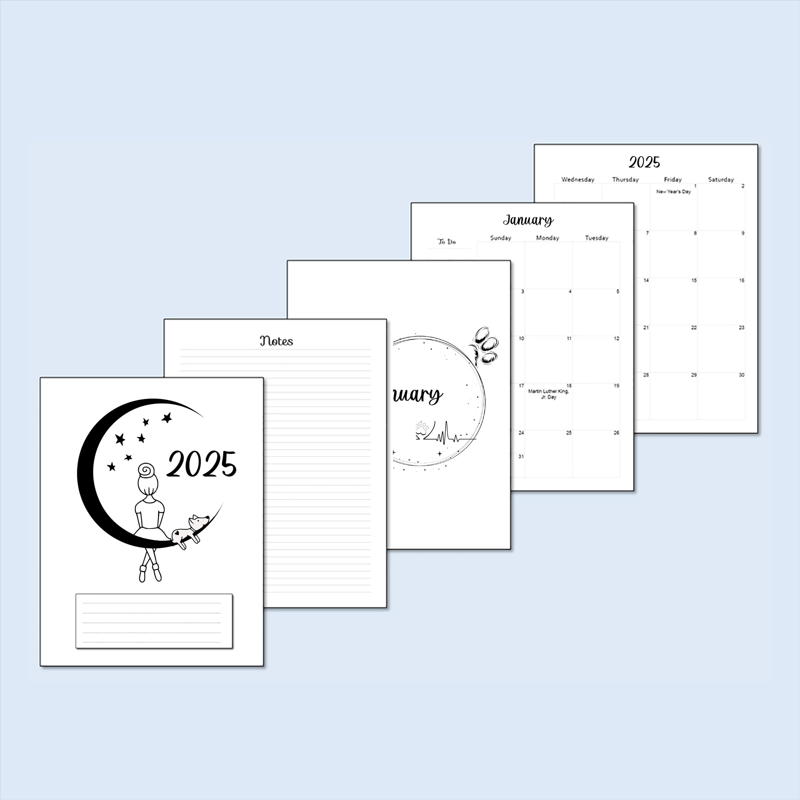 Amazon 2025 Monthly Planner Calendar Refills For 7 Disc Mini Happy Planners And NOTIQ Mini Capsule S6 4 5 X 7 Inches Puppy Office Products