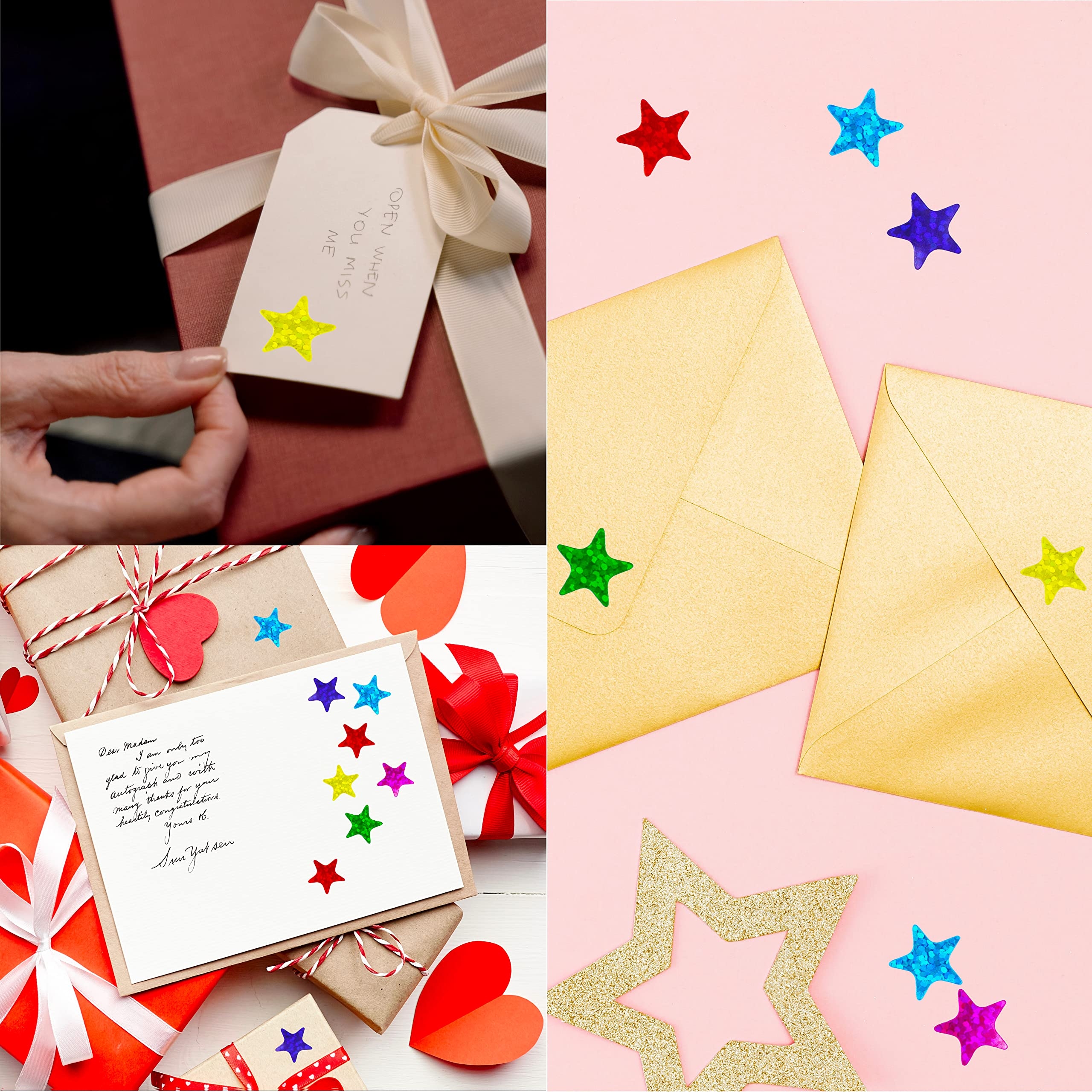 Amazon 2400 PCS Laser Shiny Sparkle Star Stickers Water Tear Resistant Self Adhesive Star Stickers In 6 Colors Reward Behavior Chart Labels For Kids Students Teachers Supplies Each Measures 0 5 Office Products