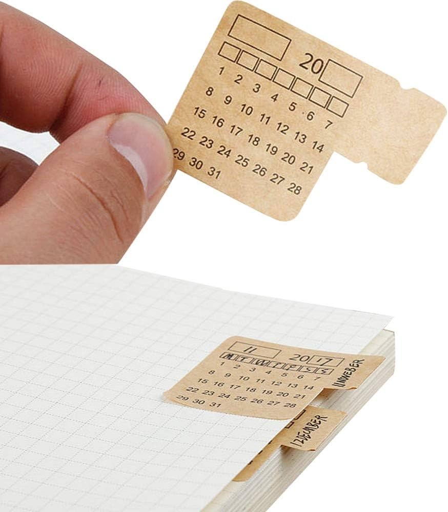 Amazon 30 Pcs Calendar Stickers For Planners Self Adhesive Index Tabs Monthly Index Dividers Bullet Journal Planners Agenda Office Products