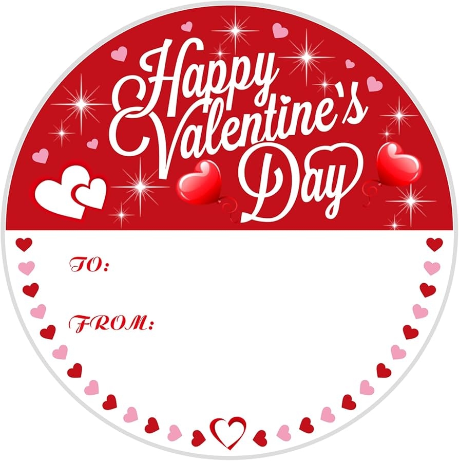 Amazon 60 PCS Valentines Day Gift Stickers Happy Valentine s Day Stickers 2Inch Heart To From Gift Labels Office Products