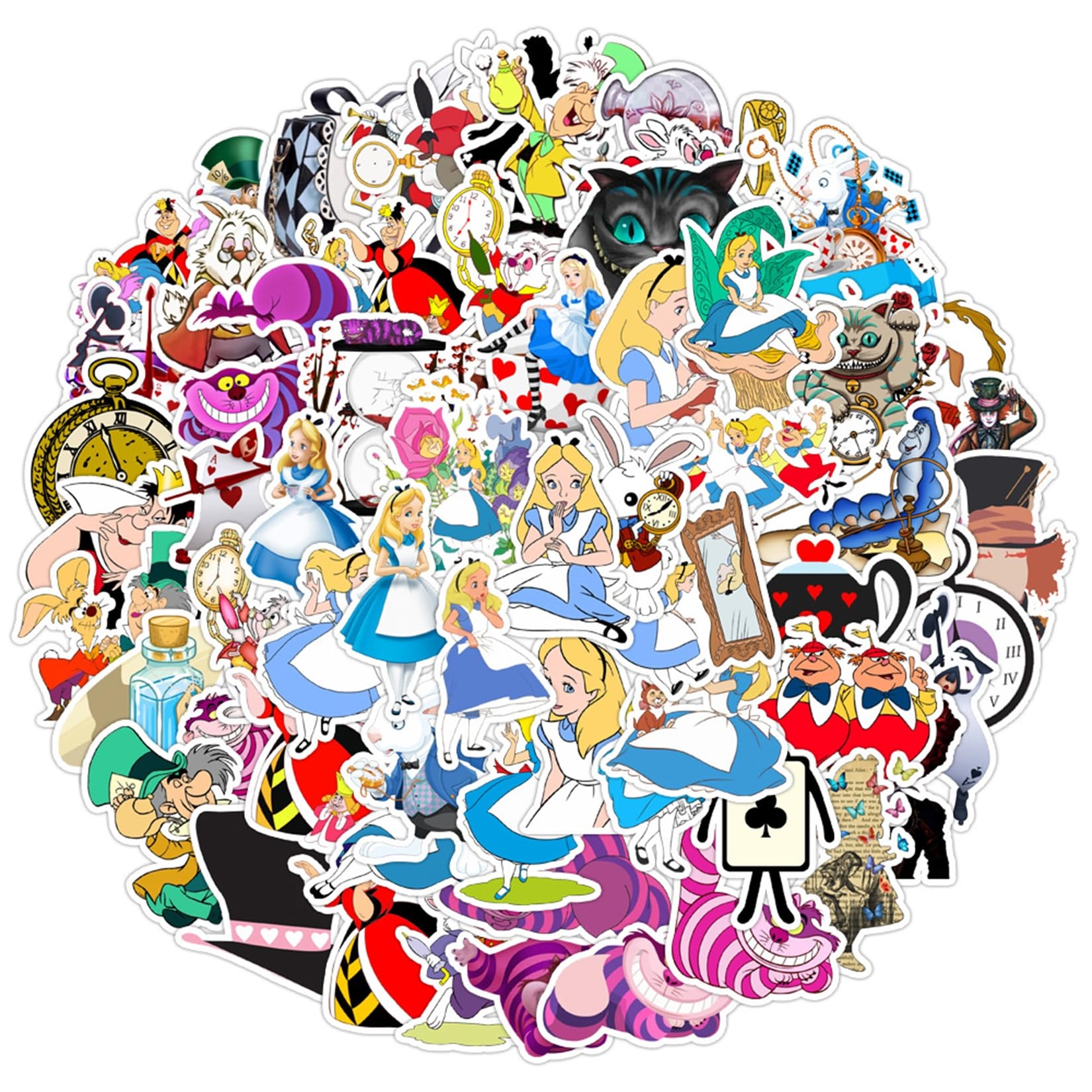 Amazon 70Pcs Hot Disney Alice In Wonderland Stickers Pack For Water Bottles Cup Laptop Guitar Car Motorcycle Bike Skateboard Luggage Box Vinyl Waterproof Graffiti Patches WJ Electronics