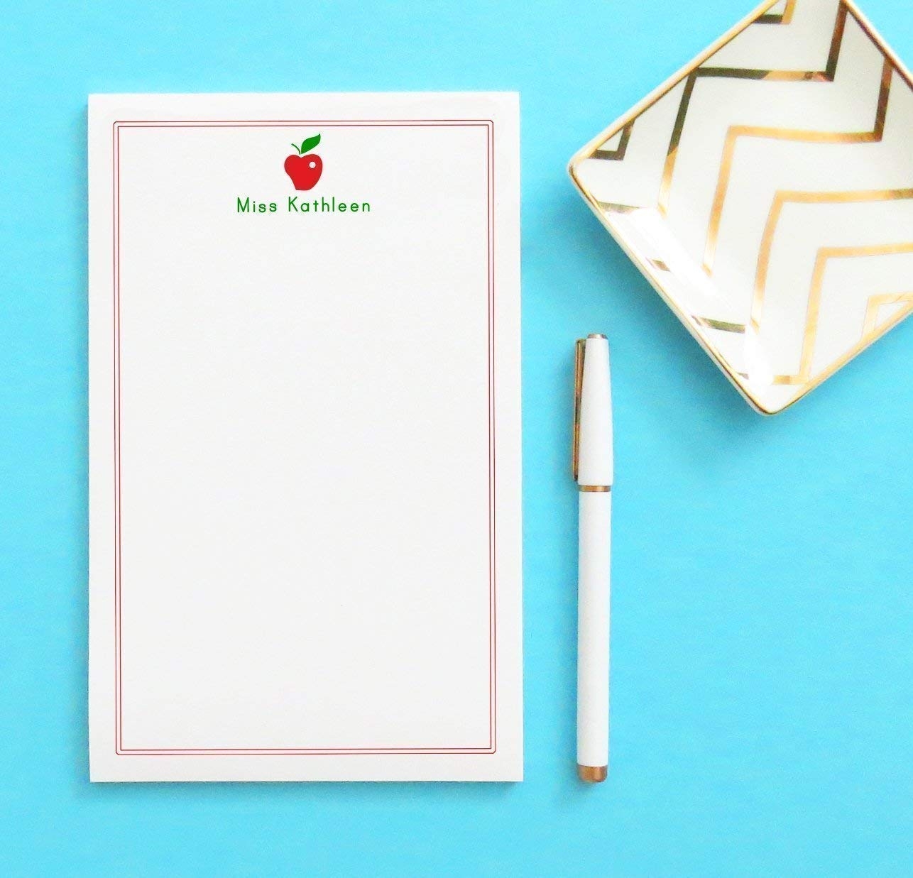 Amazon Apple Personalized Notepads For Teachers Personalized Teacher Notepads Apple Notepads Personalized Notepad For Teachers Gift Size 5 5in X 8 5in 50 Sheets Health Household
