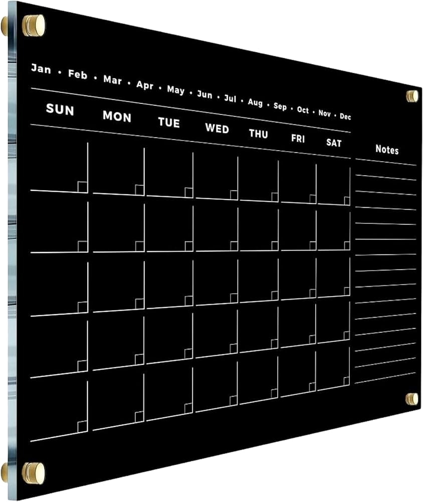 calendar for dry erase board