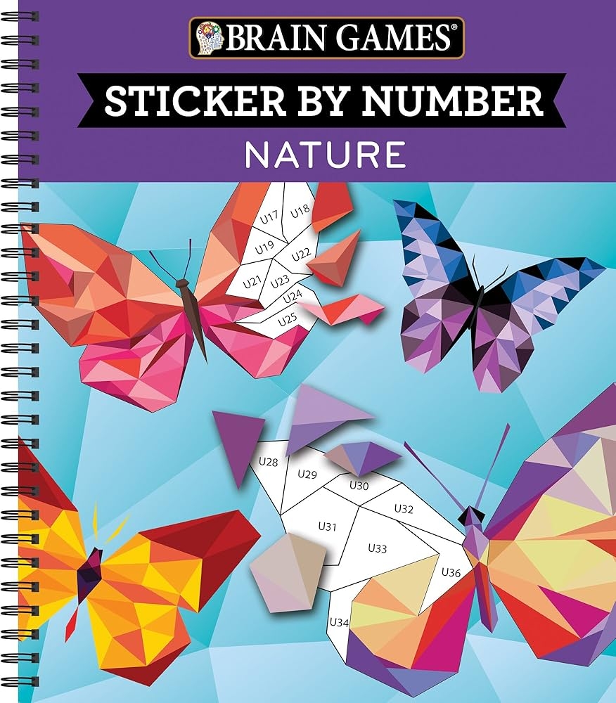 Amazon Brain Games Sticker By Number Nature 28 Images To Sticker 9781680229011 Publications International Ltd New Seasons Brain Games Books