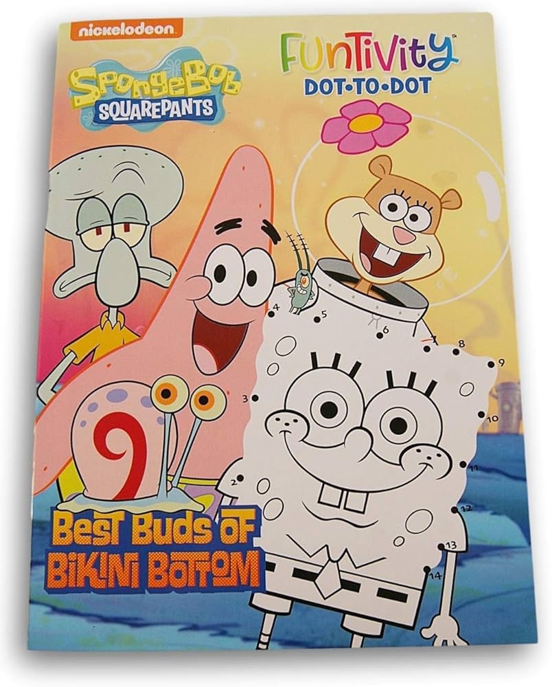 Amazon Coloring Books Funtivity Spongebob Squarepants Dot To Dot Activity Book 80 Pages Cover Varies 0048544916999 Office Products