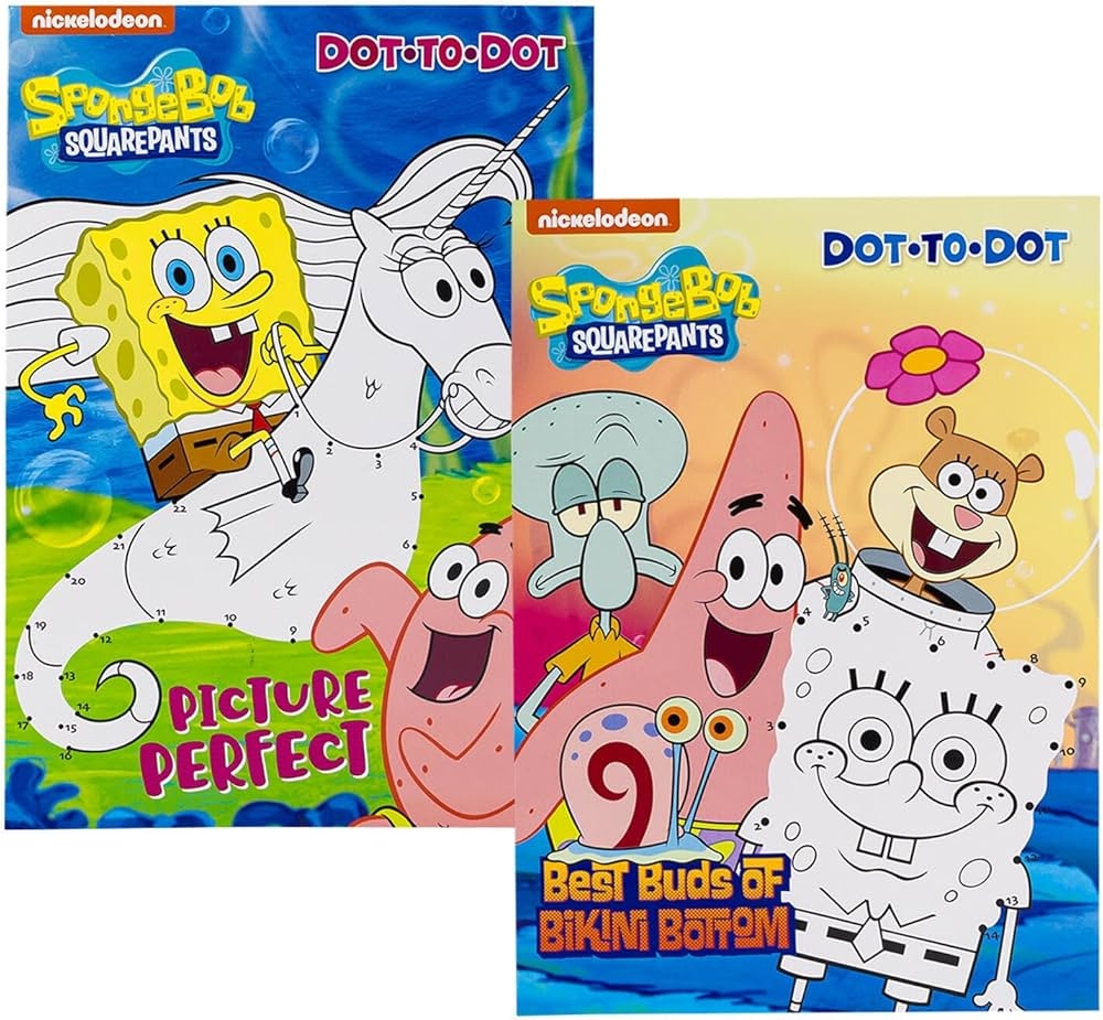 Amazon Coloring Books Funtivity Spongebob Squarepants Dot To Dot Activity Book 80 Pages Cover Varies 0048544916999 Office Products