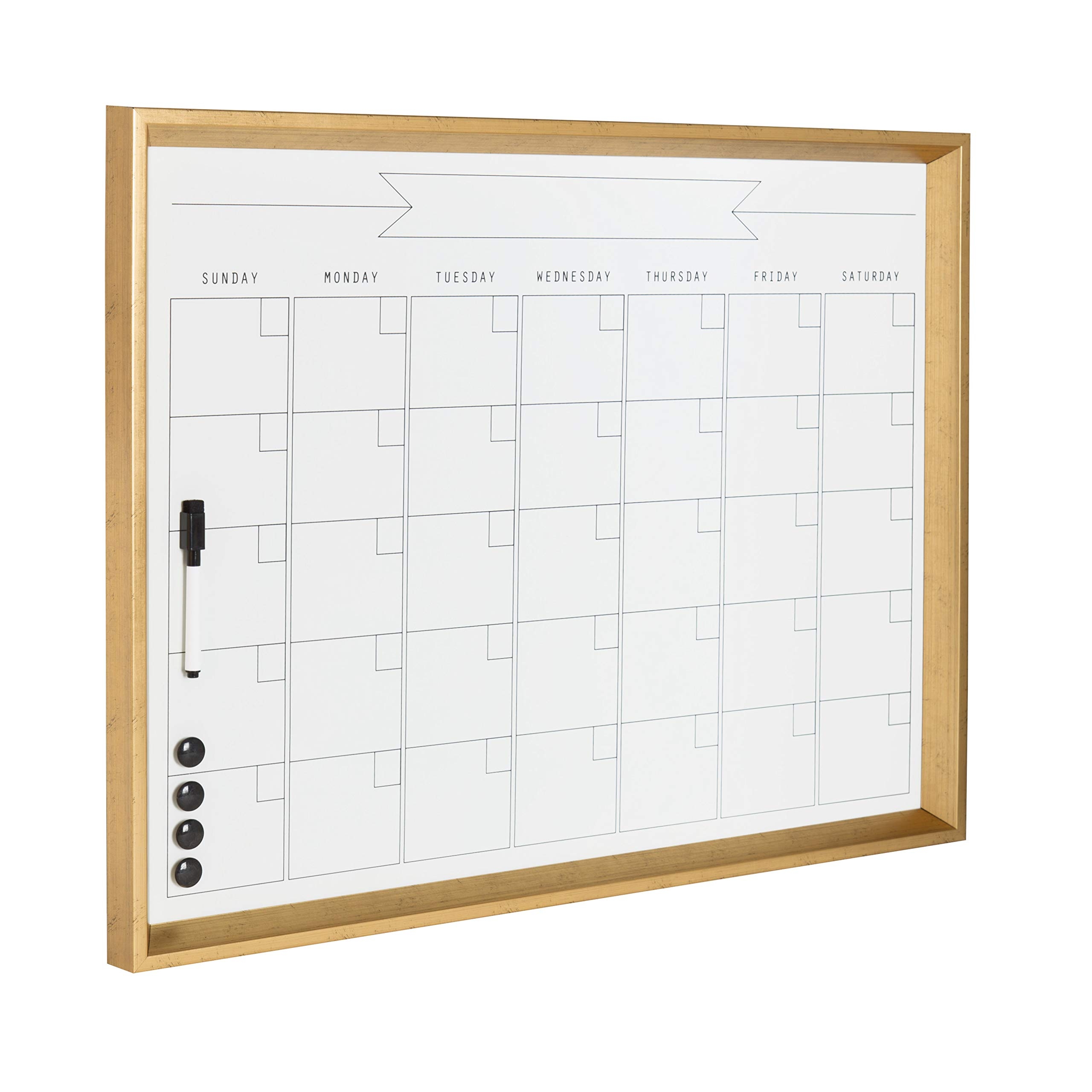 Amazon DesignOvation Calter Modern Framed Magnetic Dry Erase Monthly Calendar Gold Office Products