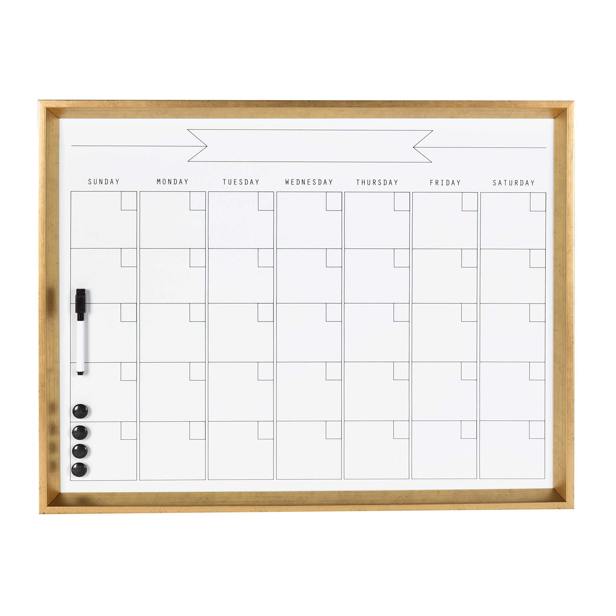 Amazon DesignOvation Calter Modern Framed Magnetic Dry Erase Monthly Calendar Gold Office Products