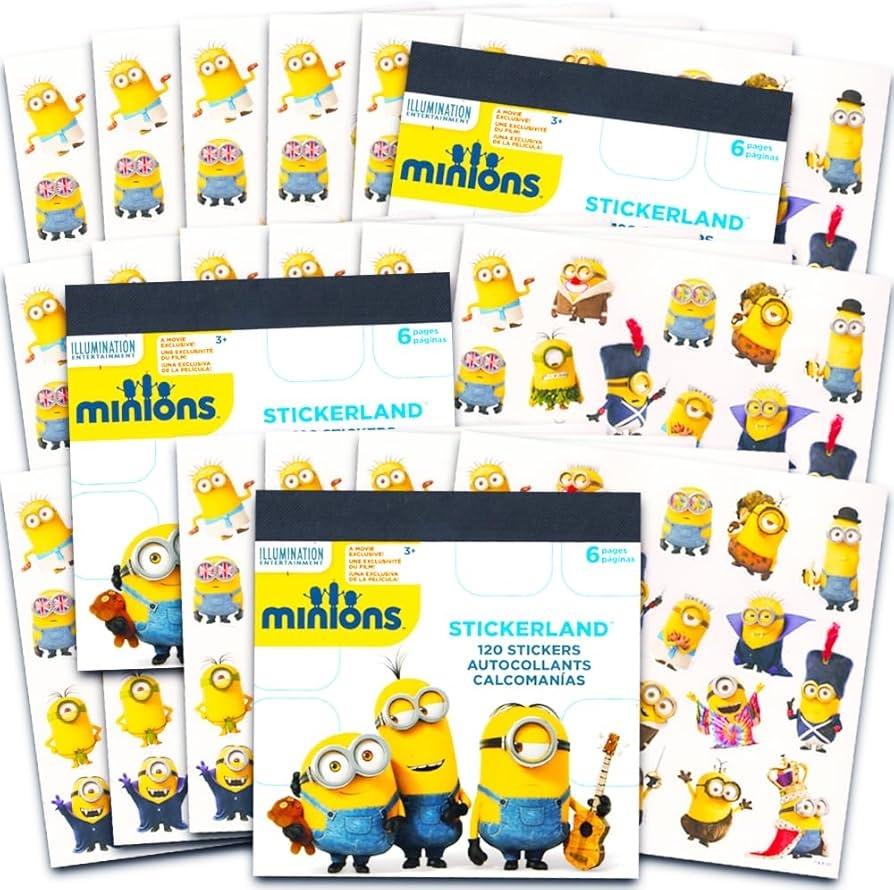 Amazon Despicable Me Minions Stickers Party Favor Pack 360 Stickers 18 Sticker Sheets 3 Sticker Packs Party Supplies Toys Games