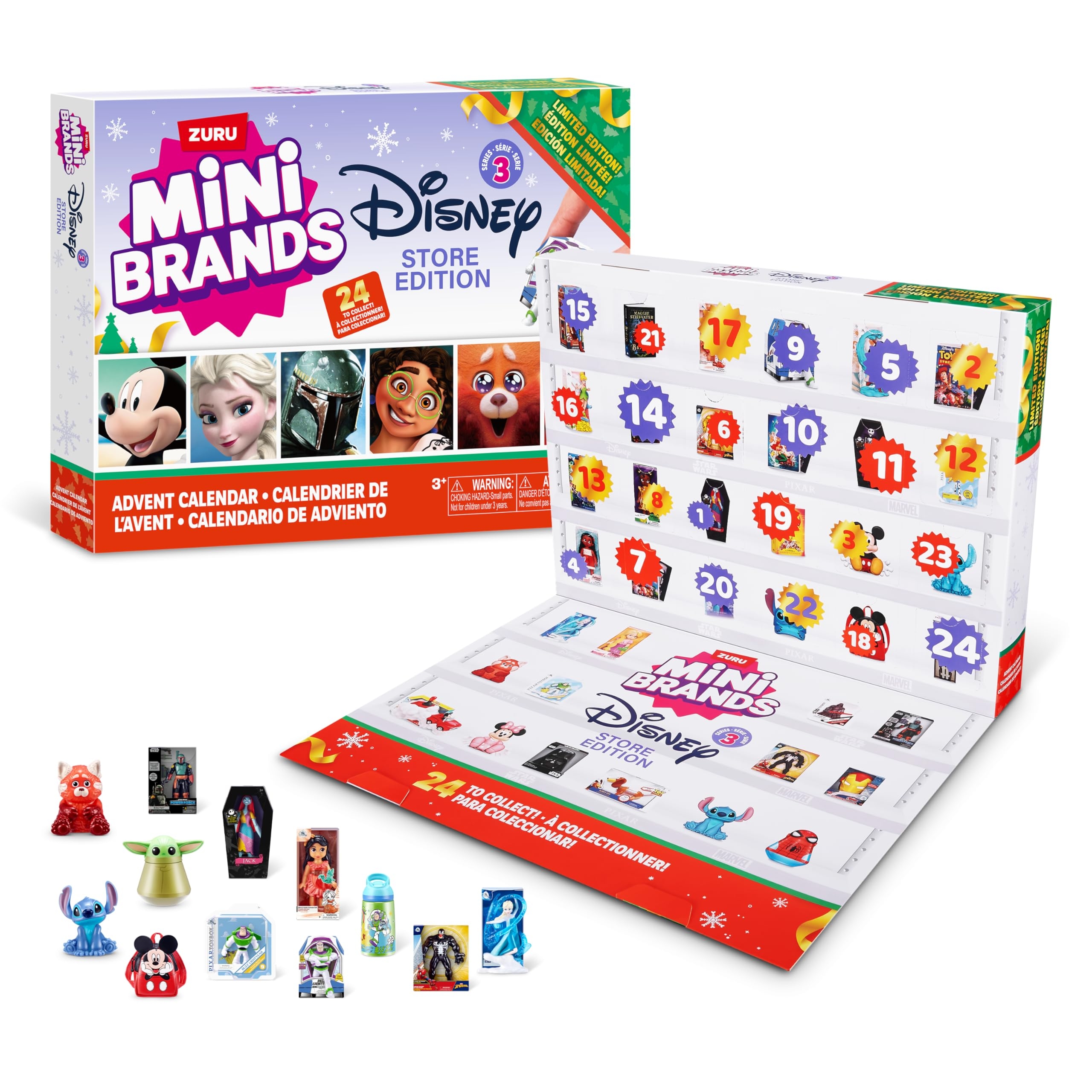 Amazon Disney Advent Calendar By ZURU Mini Brands Limited Edition Advent Calendar 24 Days Of Suprises Mini Figures Fun Christmas Toys For Kids Best Gift For Girls And Boys Ages 3 