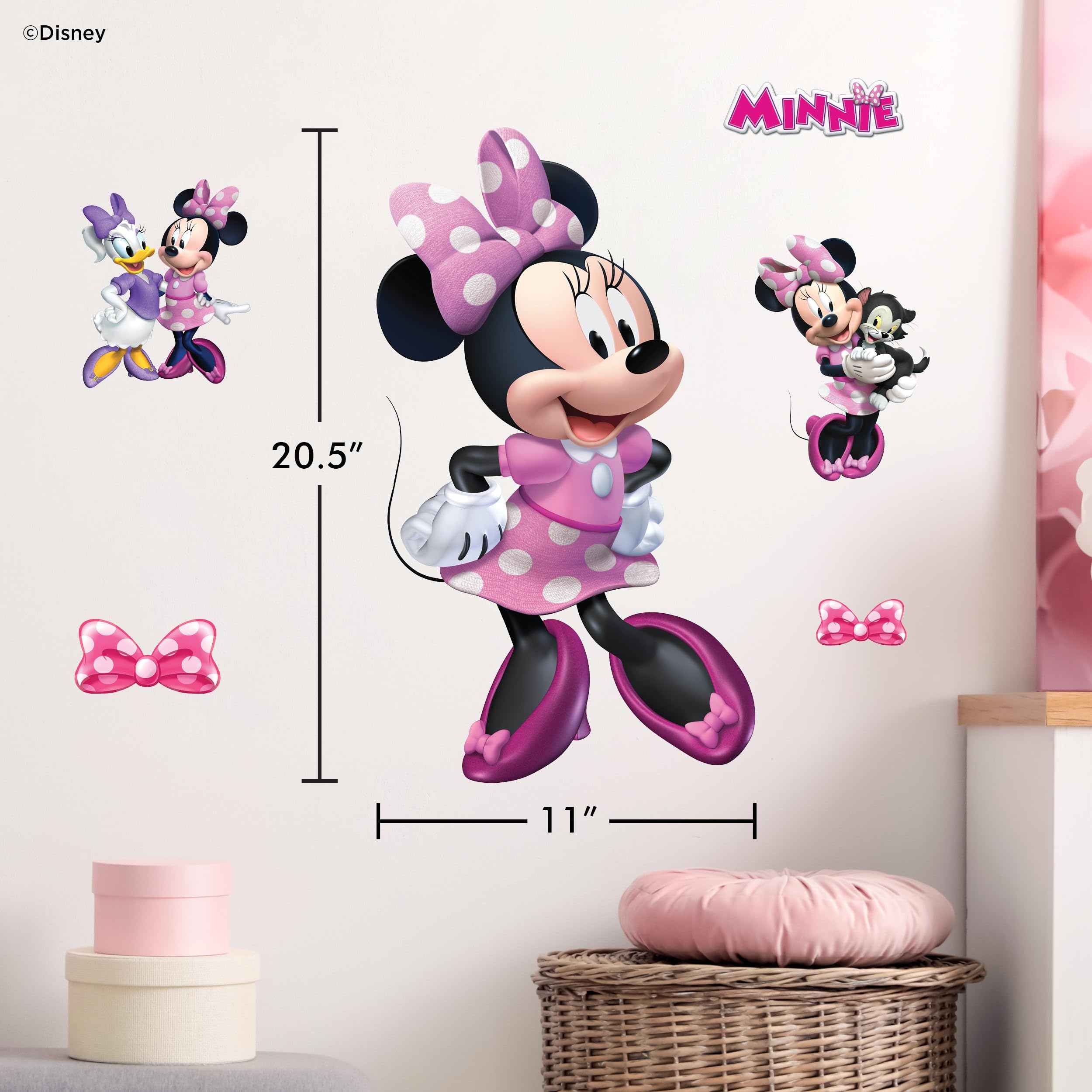 Amazon Disney Minnie Mouse Wall Decals 20 5 Vinyl Stickers For Bathroom Nursery Bedroom Decor Peel And Stick Room Decorations Tools Home Improvement
