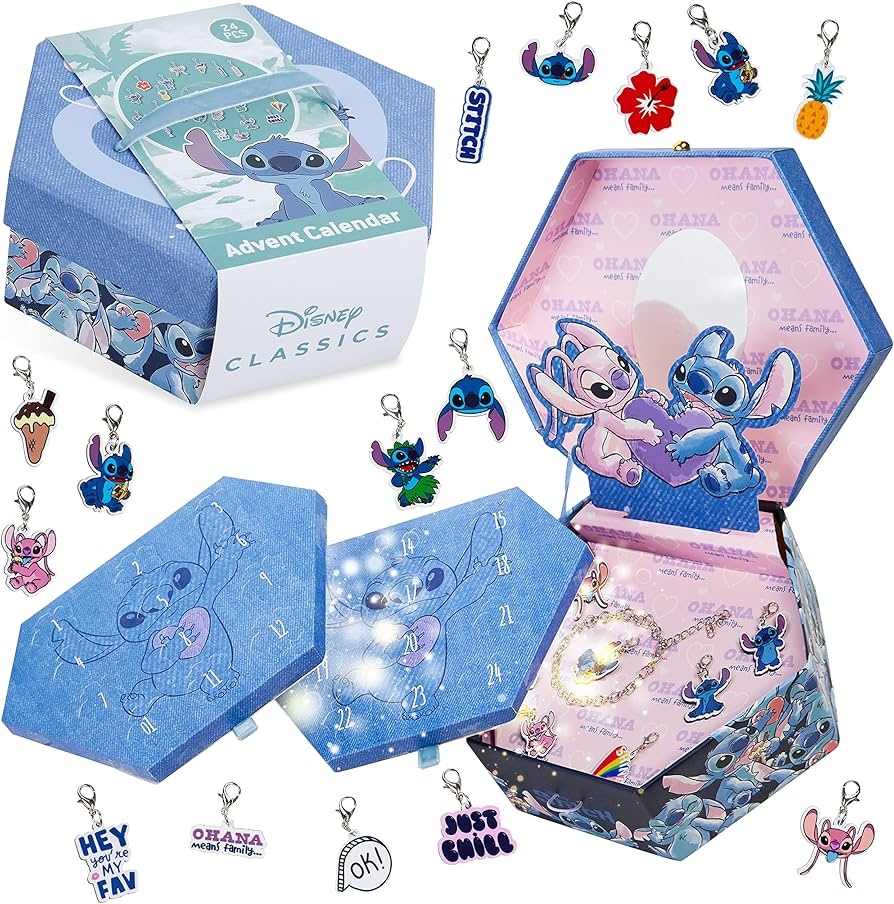 Amazon Disney Stitch Jewelry Advent Calendar 2025 For Girls 24 Day Countdown With 23 Charms 1 Bracelet Christmas Surprise Calendar Gifts For Girls Stitch Jewellery Home Kitchen