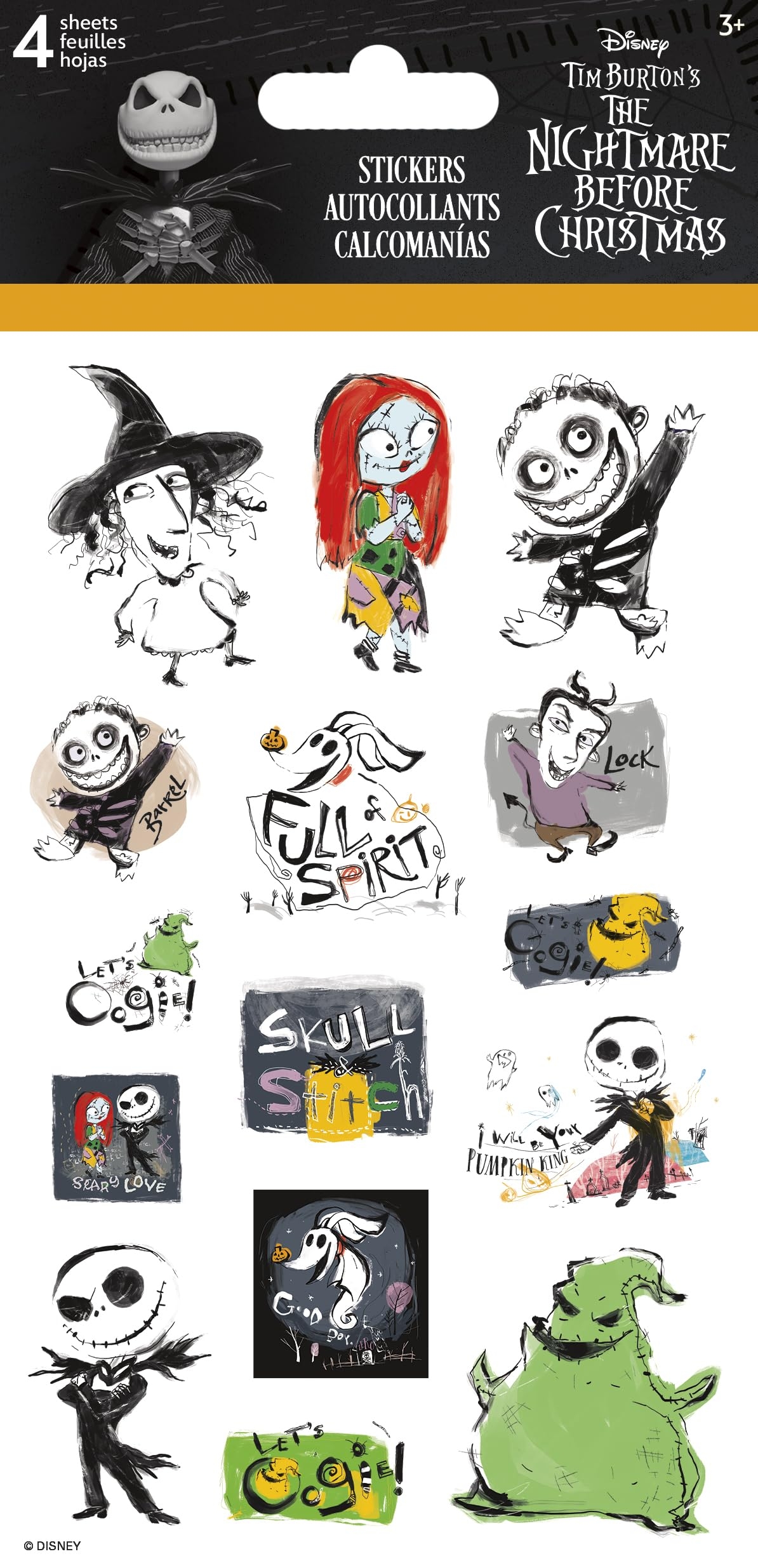 Amazon Disney The Nightmare Before Christmas Ink Winter Standard Stickers 4 Sheet Health Household