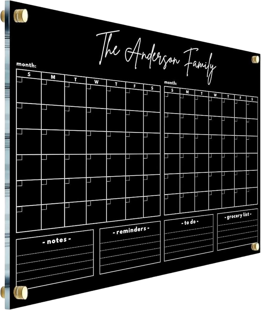 Amazon Double Month Family Calendar Two Month Planner Personalized Calendar 2026 Horizontal Wall Planner Monthly And Weekly Chart Housewarming Gift Goals To Do Office Products