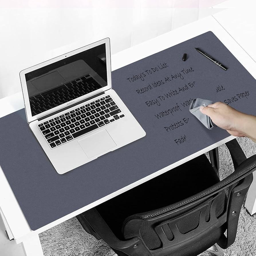Amazon Dry Erase Desk Mat For Making Plans 27 5 x13 8 Writable Erasable Desk Mouse Pad With 2 Markers 2 Cloths Waterproof Writing Desk Pad For Office Home School Dark Gray Everything Else