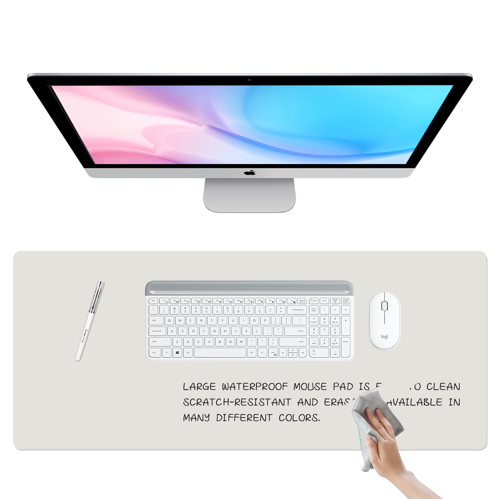 Amazon Dry Erase Desk Mat Waterproof Desk Pad Erasable Writing White Board For Making Plans Non Slip Large Desktop Protector For Office Home School 31 x13 Grey Office Products