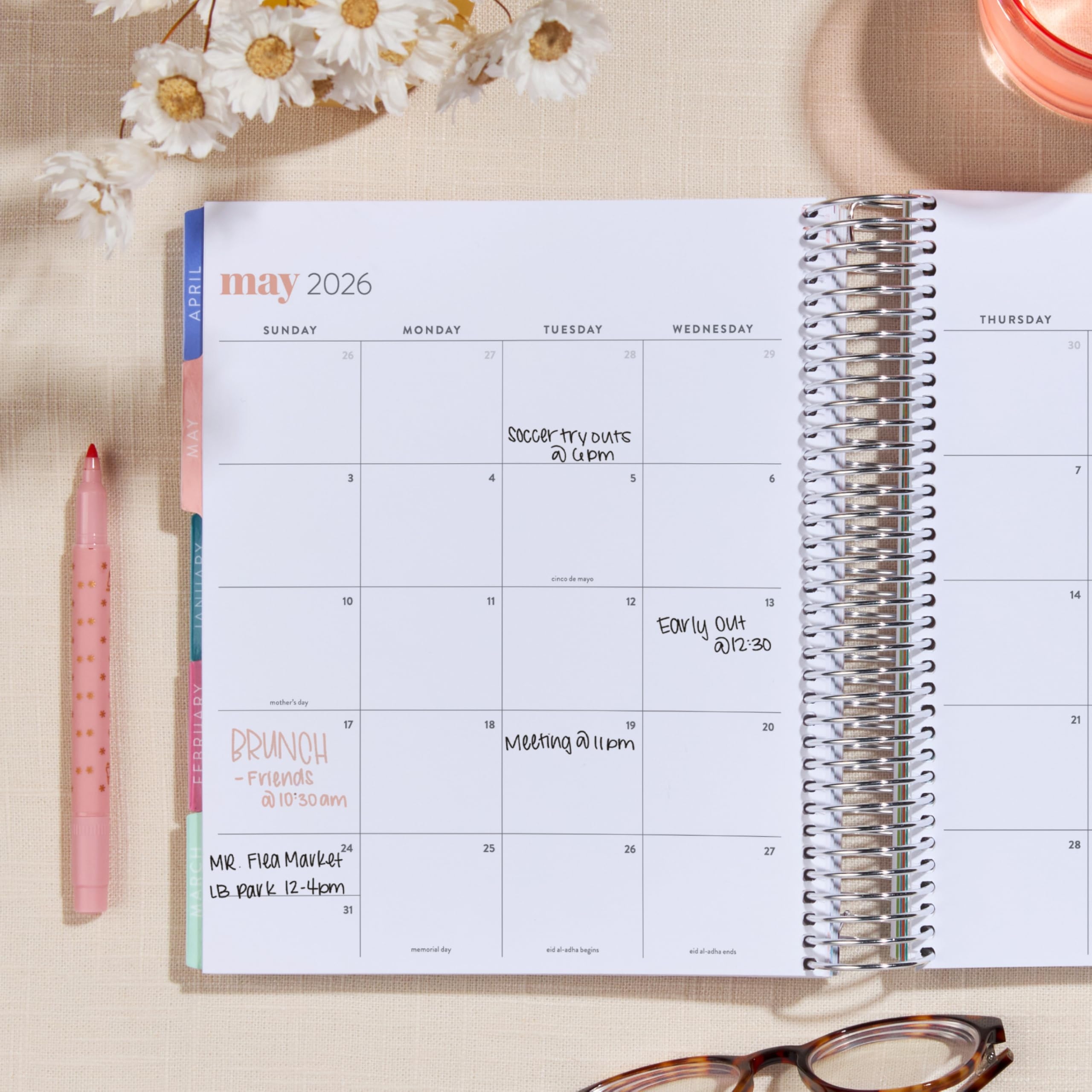Amazon Erin Condren 18 Month Spiral Life Planner Jul 2025 Dec 2026 7 x9 Weekly And Monthly Planner 80 Lb Text Weight Paper Bouquet Wallpaper Covers Hexagon Theme Vertical Layout Platinum Coil Office Products