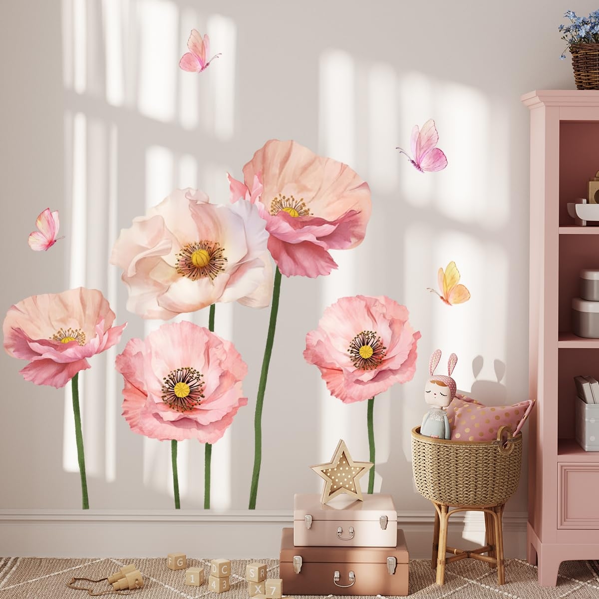 Amazon Giant Watercolor Flower Wall Stickers Pastel Flowers Wall Decals Vinyl Flower Wall Decals Peel And Stick Colorful Flower Wall Decor Bedroom Living Room Nursery Sofa Background Wall Decoration Baby
