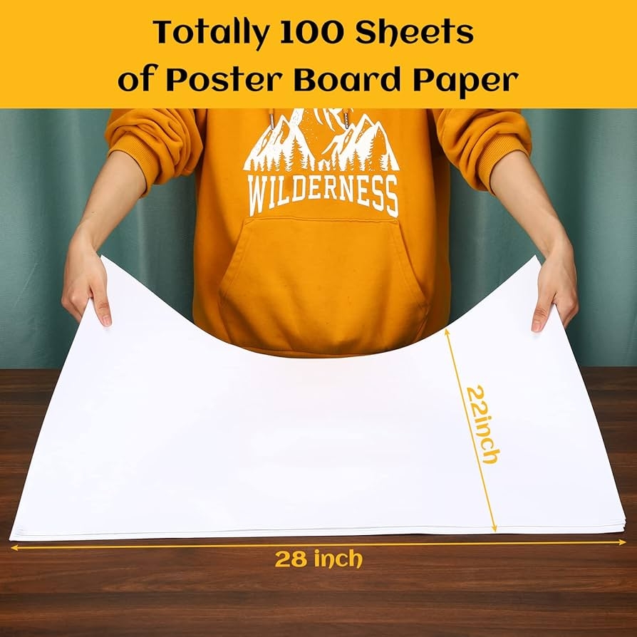 Amazon Glenmal 100 Sheets Of Poster Board Paper 22 X 28 Inches White 157g Gauge Art White Paper Can Be Applied For Posters Signs And Printing Office Products