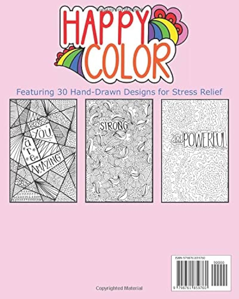 Amazon Happy Color A Positive Affirmation Coloring Book For Adults 9798761859760 Holland Taylor Books