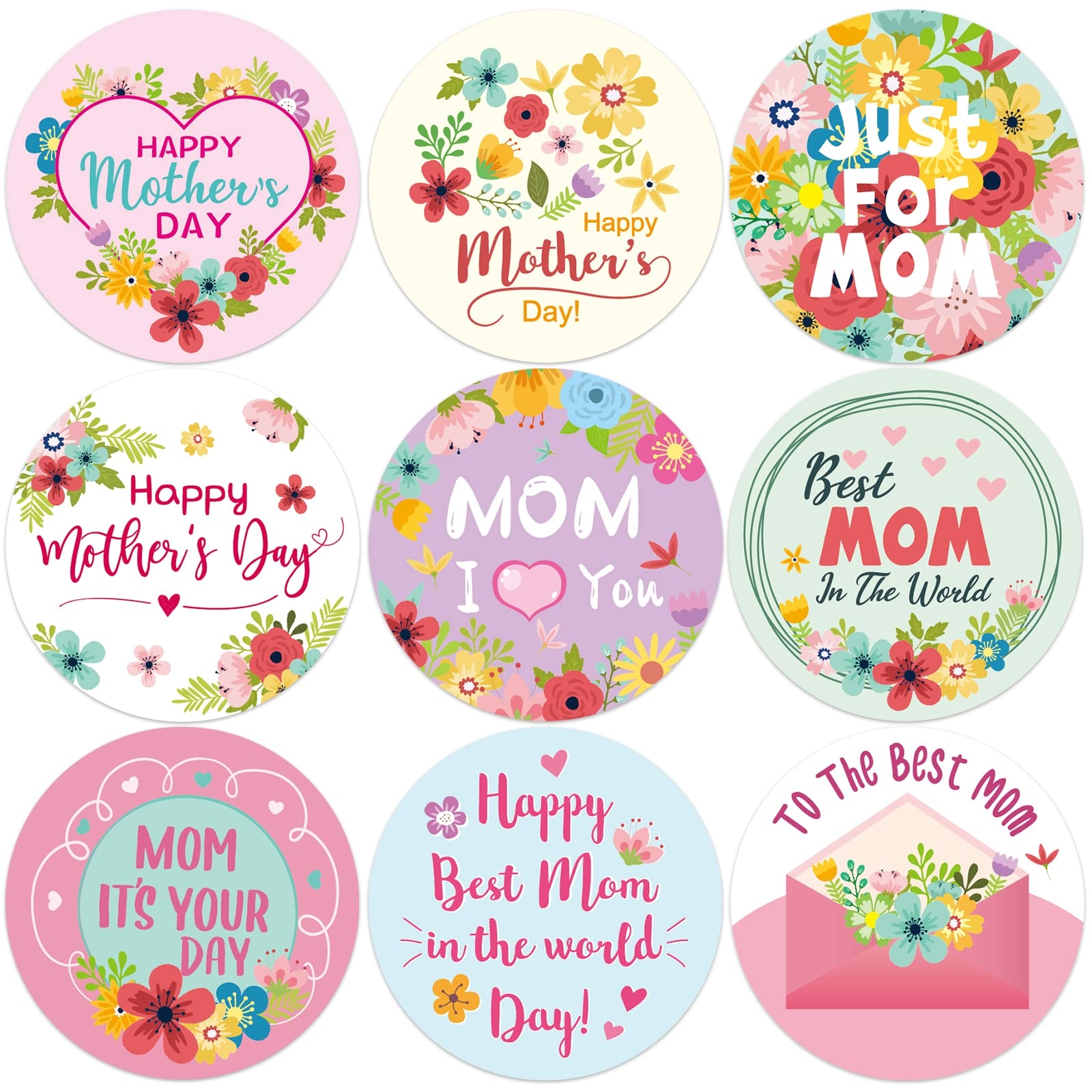 Amazon Happy Mothers Day Stickers 240 Pcs Floral Mother s Day Sticker Sheets Round Labels For Decorations Arts Crafts Sewing