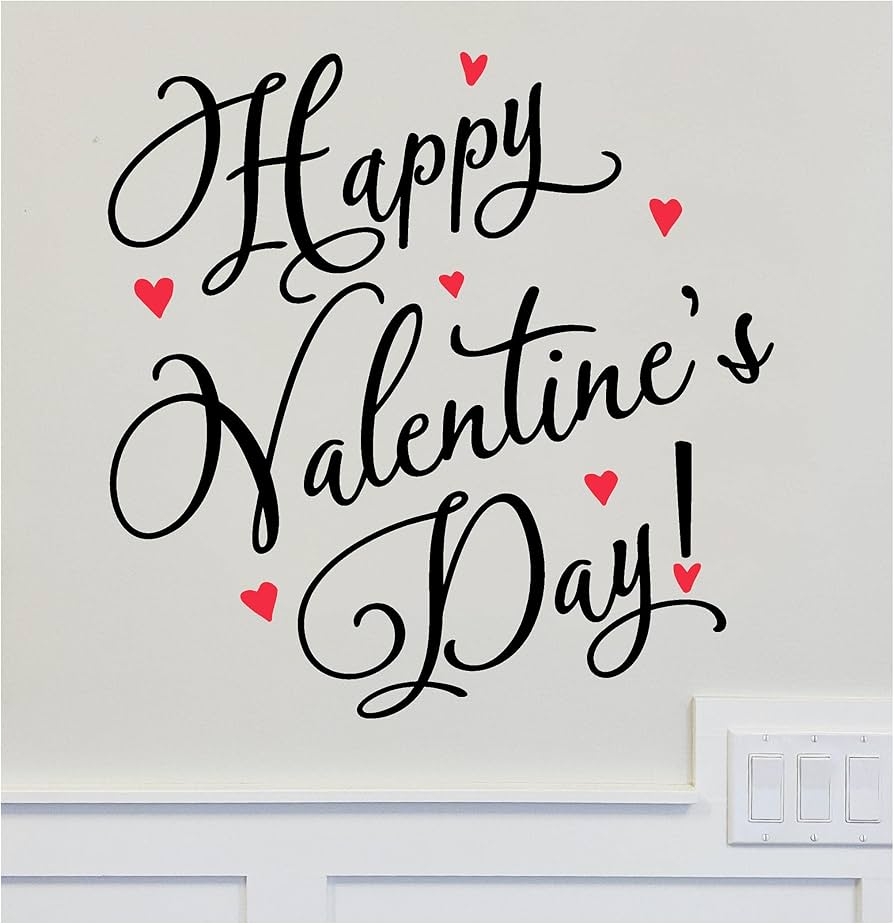 Amazon Happy Valentine s Day Wall Decal Vinyl Sticker Valentine Decals Self Adhesive Peel And Stick Lettering Words Glass Block Sign Tools Home Improvement