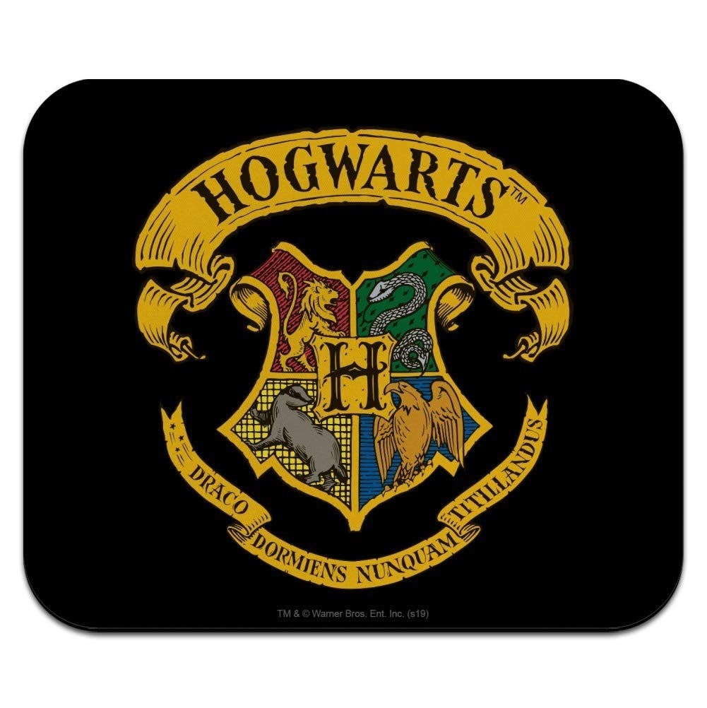 Amazon Harry Potter Ilustrated Hogwart s Crest Low Profile Thin Mouse Pad Mousepad Office Products