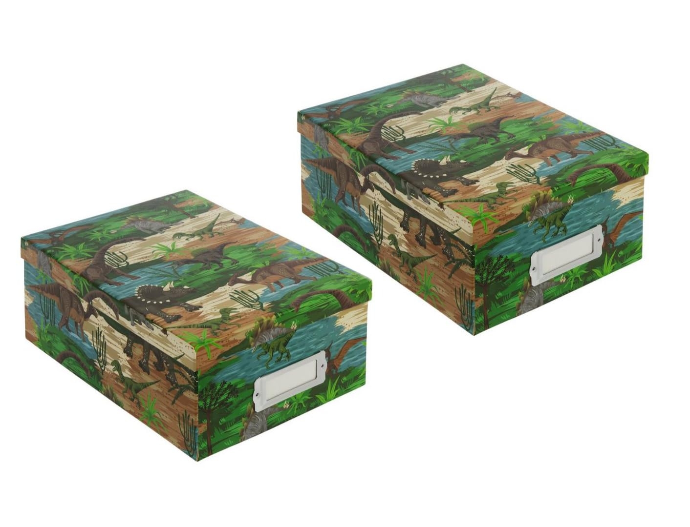 Amazon Hobby Lobby Photo Storage Box With Lid Decorative Boxes Set Of 2 Dinosaurs Home Kitchen