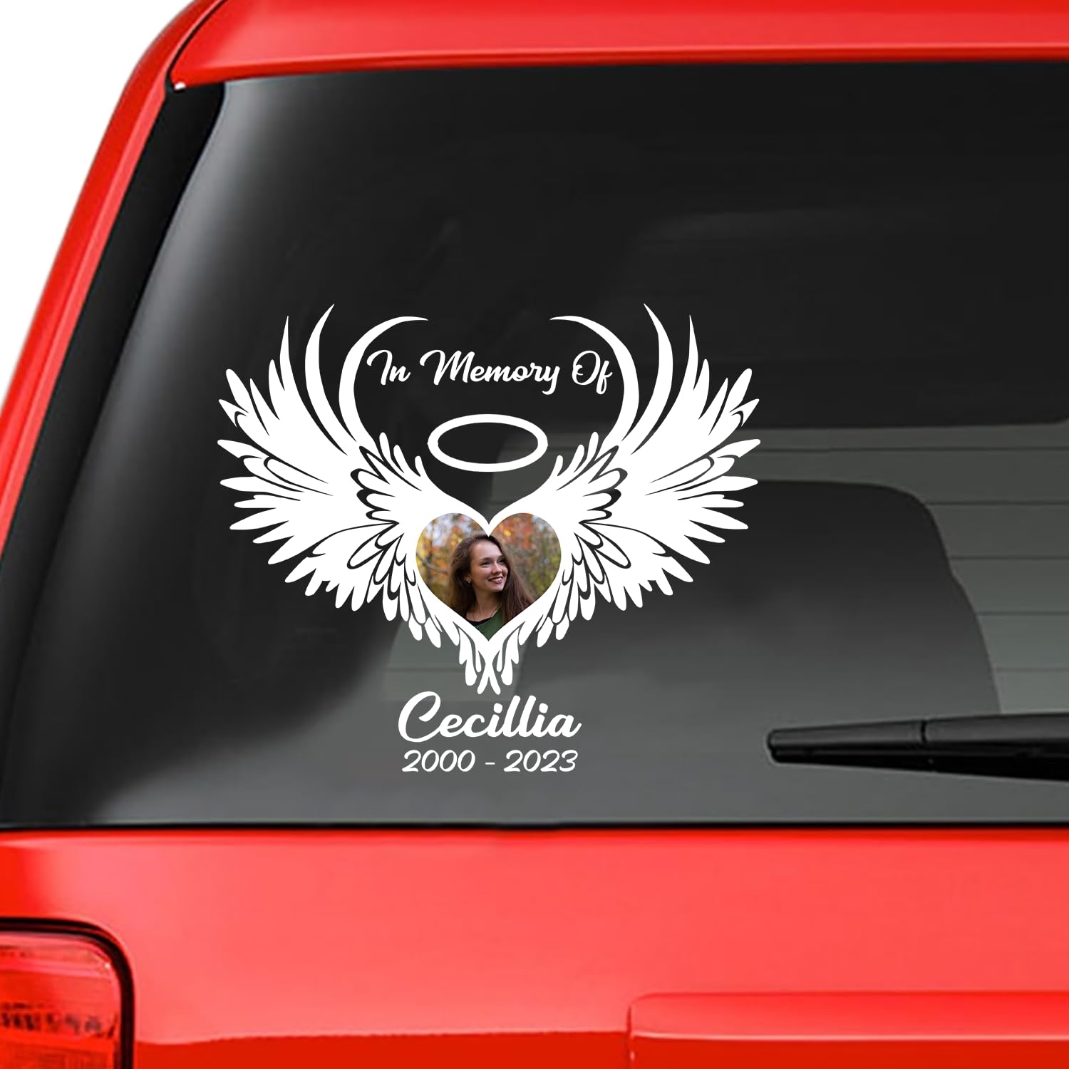 Amazon In Memory Of Personalized Memorial Decals Loss Of Loved One Car Sticker Watercolor Custom Photo Memorial Stickers In Memory Of CSM144AB M