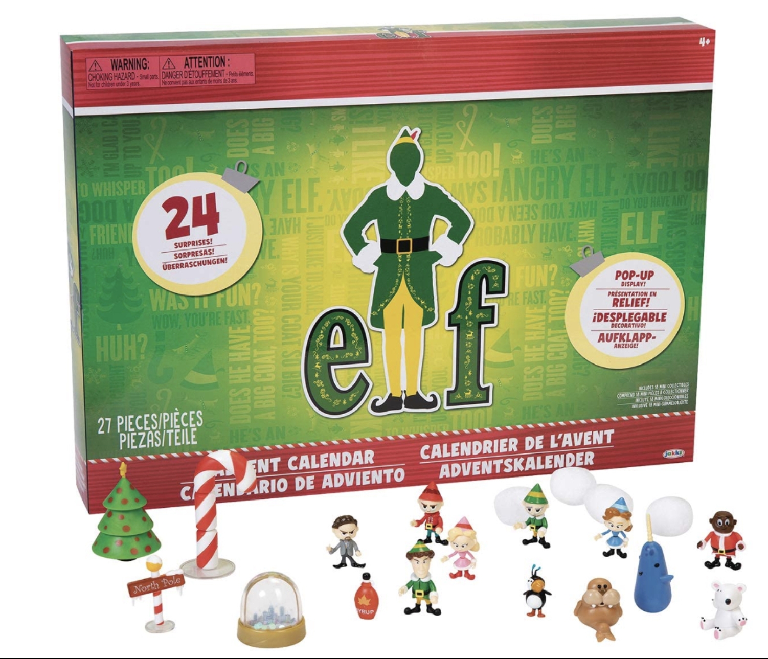 Amazon Jakks Holiday Elf Advent Calendar Enjoy 24 Days Of Fun Collectible Surprise Figures Home Kitchen