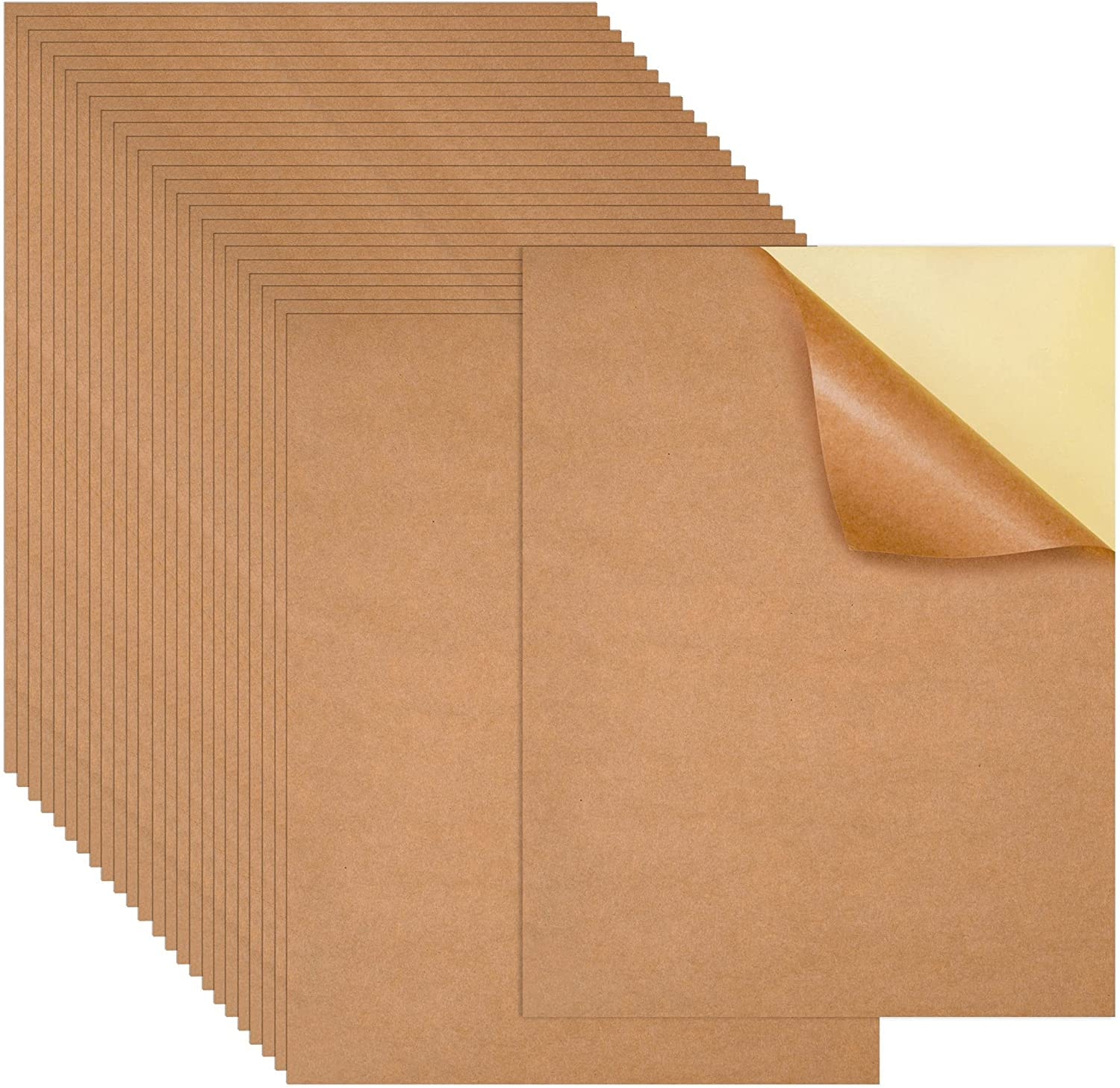 Amazon Kraft Sticker Paper Labels Full Sheet Printable Sticker Letter Paper Label 8 5 X 11 Self Adhesive DIY Craft Project Labels For Laser Inkjet Printer 30 Sheets Office Products