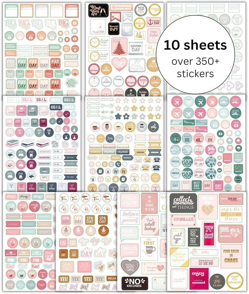 Amazon Lamare Productivity Planner Stickers For Women School Work Office Productivity Stickers For Planners And Calendars Office Products