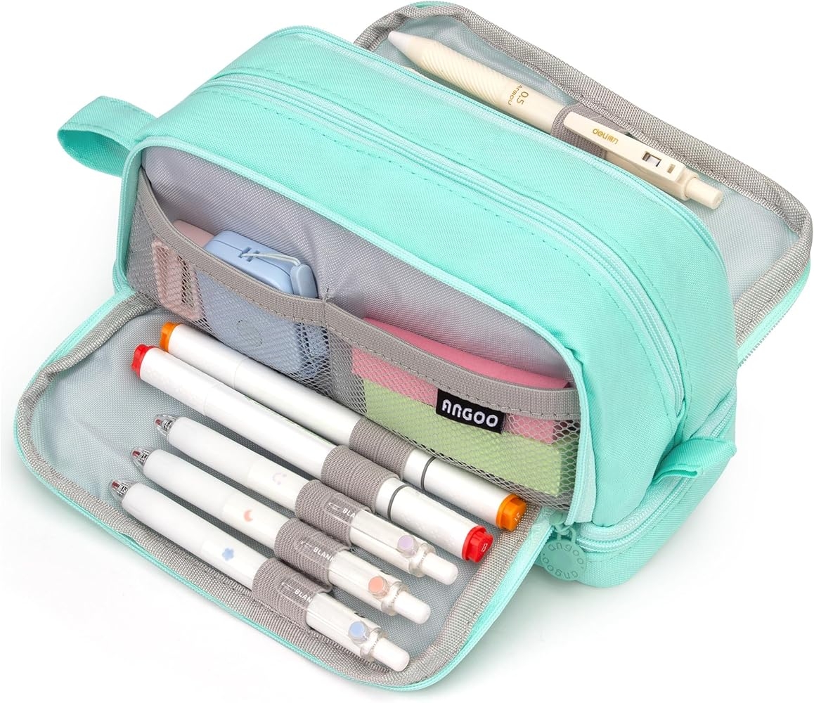 Amazon Large Capacity Pencil Case Aesthetic Green Pencil Pouch School Supplies For Girls Big Pencils Case For Teen Girls Extra Large Special Pen Bag Pencil Bags With Zipper Pen Cases For Adults