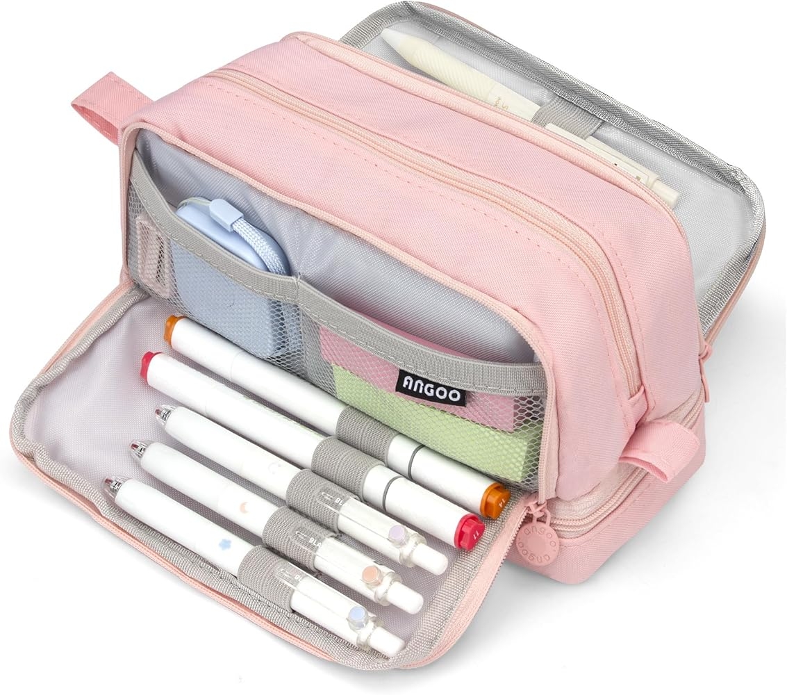 Amazon Large Capacity Pencil Case Aesthetic Pink Pencil Pouch School Supplies For Girls Big Pencils Case For Teen Girls Extra Large Special Pen Bag Pencil Bags With Zipper Pen Cases For Adults 