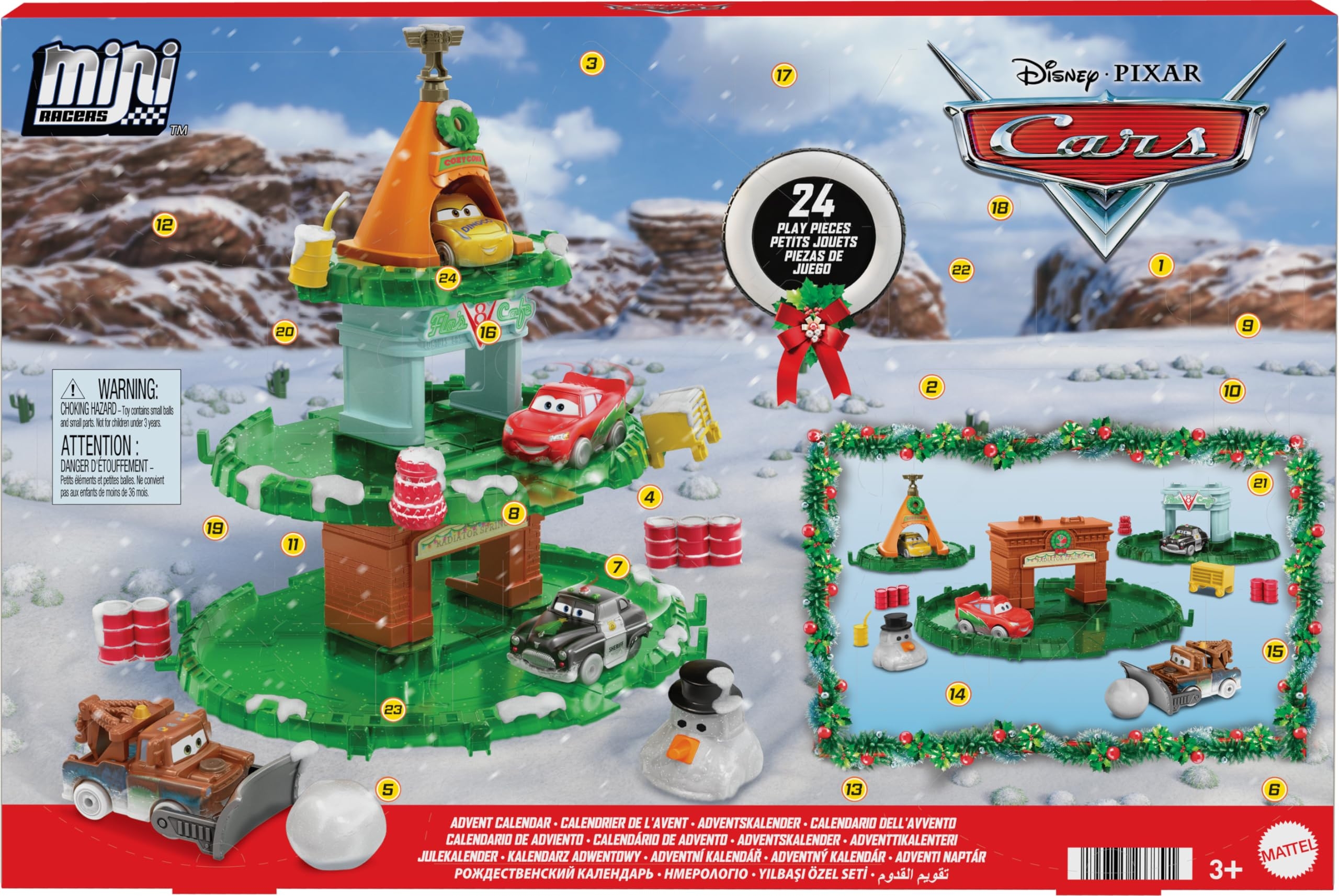 Amazon Mattel Disney And Pixar Cars Minis 2024 Advent Calendar With 24 Pieces Surprises Include 4 Toy Mini Cars Stackable Track Storytelling Accessories Toys Games