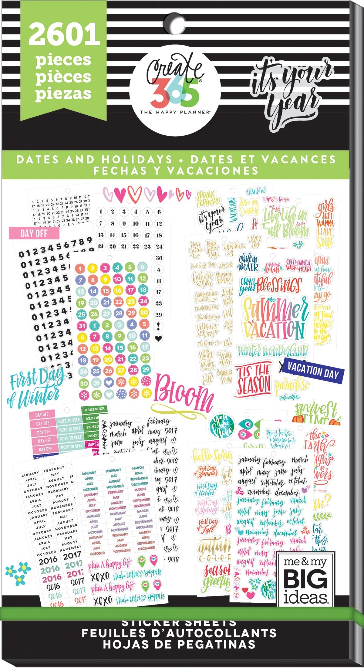 Amazon Me My BIG Ideas Sticker Value Pack For Classic Planner The Happy Planner Scrapbooking Supplies Dates And Holidays Theme Multi Color Great For Projects Albums 