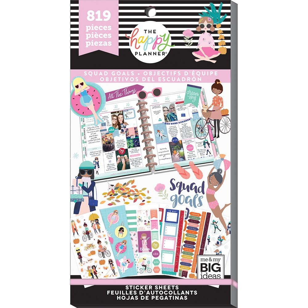 Amazon Me My BIG Ideas Sticker Value Pack For Classic Planner The Happy Planner Scrapbooking Supplies Squad Goals Theme Multi Color Gold Foil For Projects Albums 