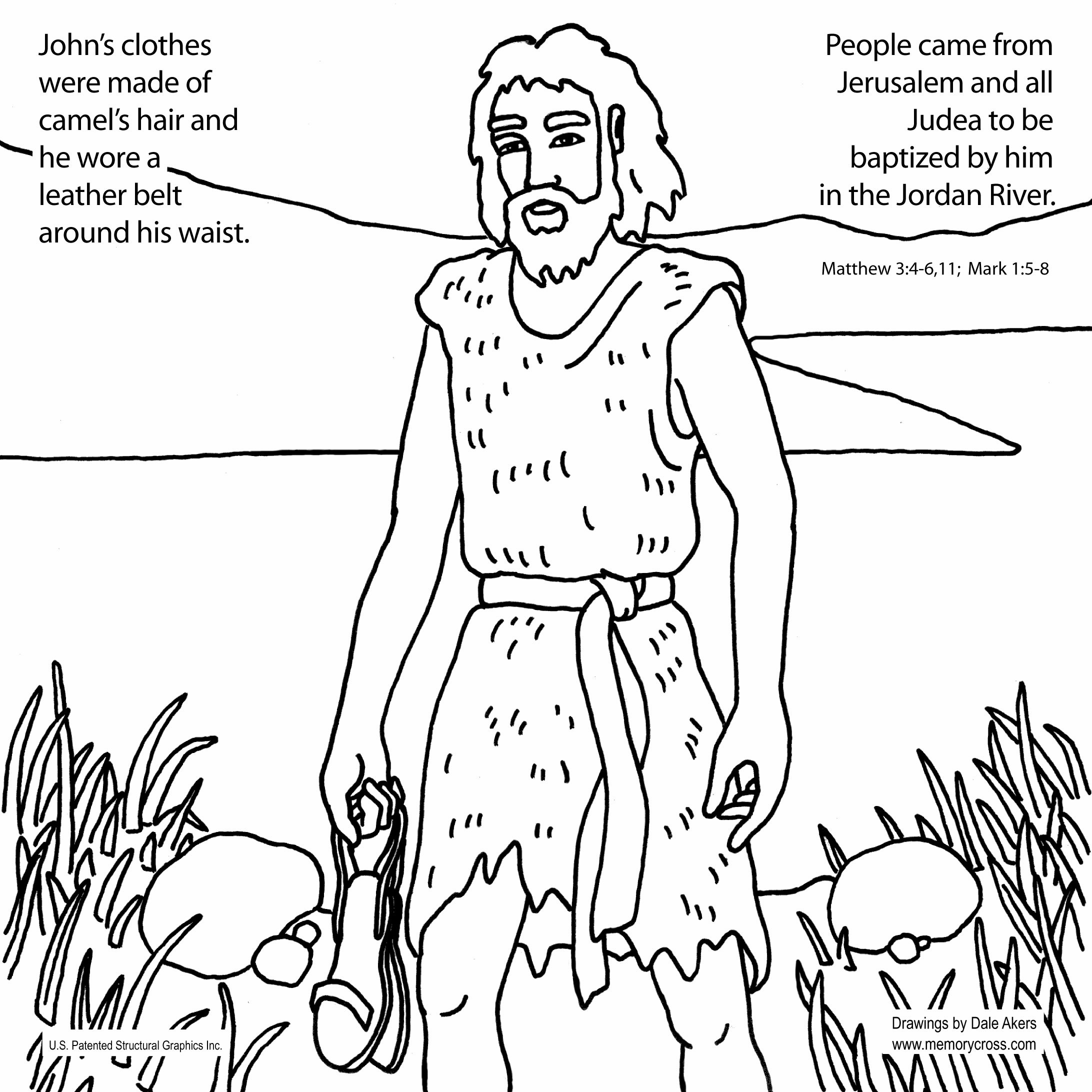 Amazon Memory Cross John The Baptist Craft Coloring Card 12 Pack 30021b