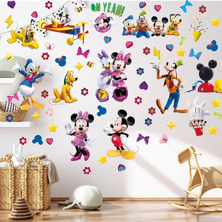 Amazon Mickey Wall Stickers For Kids Cartoon Character Stickers For Boys Room 65 PCS PVC DIY Removable Stickers For Baby Kids Nursery Girls Bedroom Living Room Playroom Wall Decoration Mickey Tools