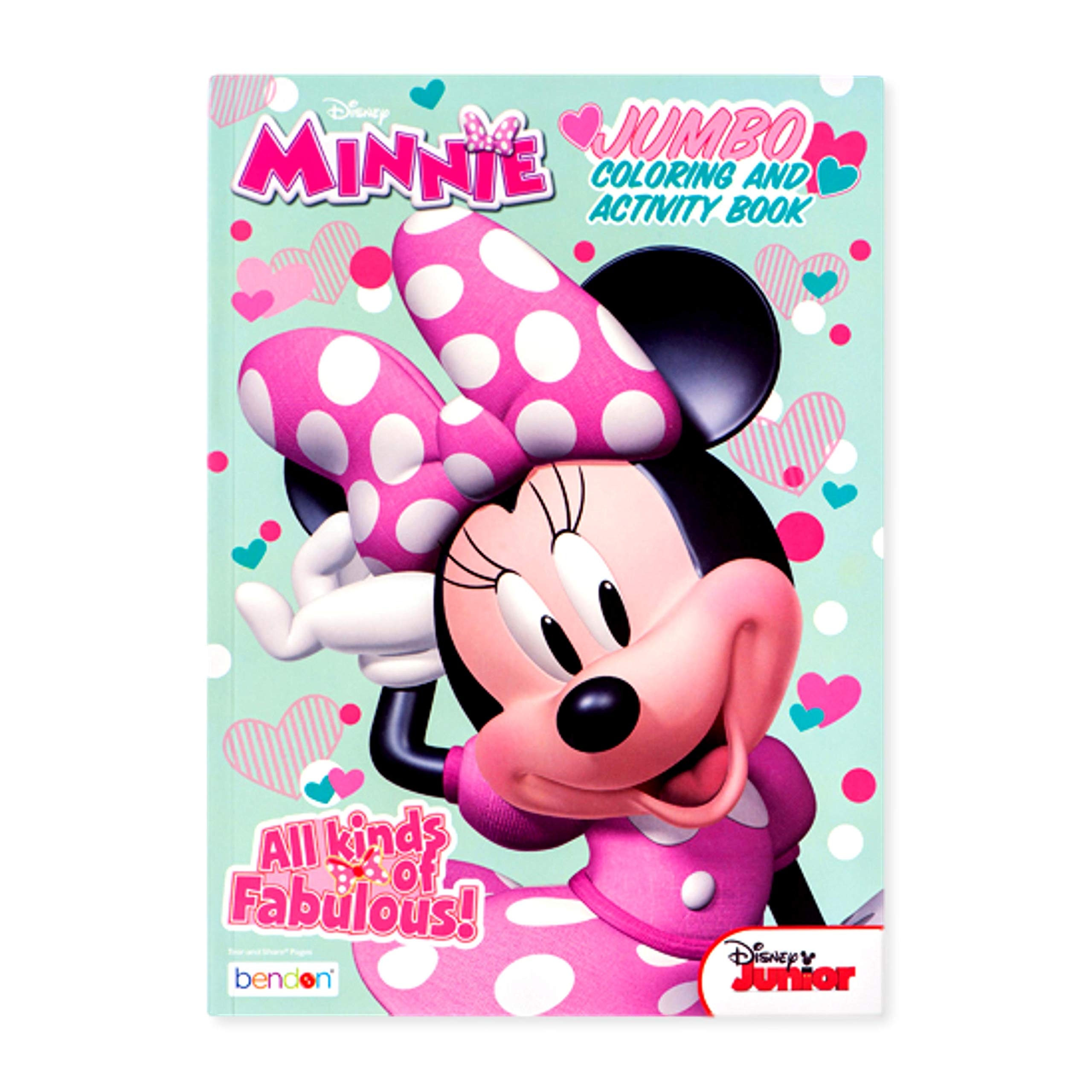 Amazon Minnie Jumbo Coloring And Activity Book Character Patterned Tool For Brain Stimulation 80 Page Creativity Focused Gadget Quality Travel And Educational Kids Art Material Toys Games