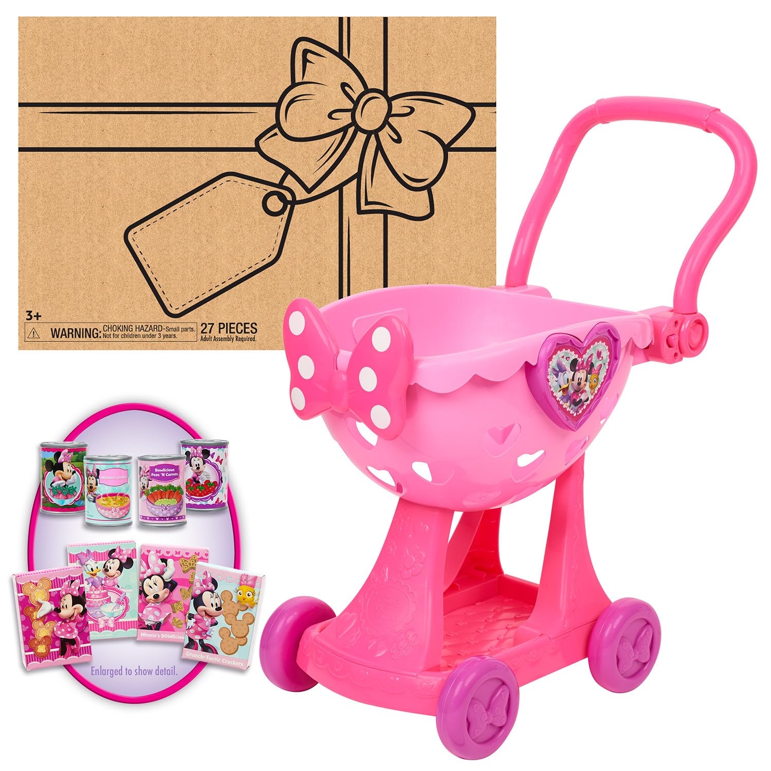 Amazon Minnie s Happy Helpers Bowtique Shopping Cart Officially Licensed Kids Toys For Ages 3 Up By Just Play Toys Games