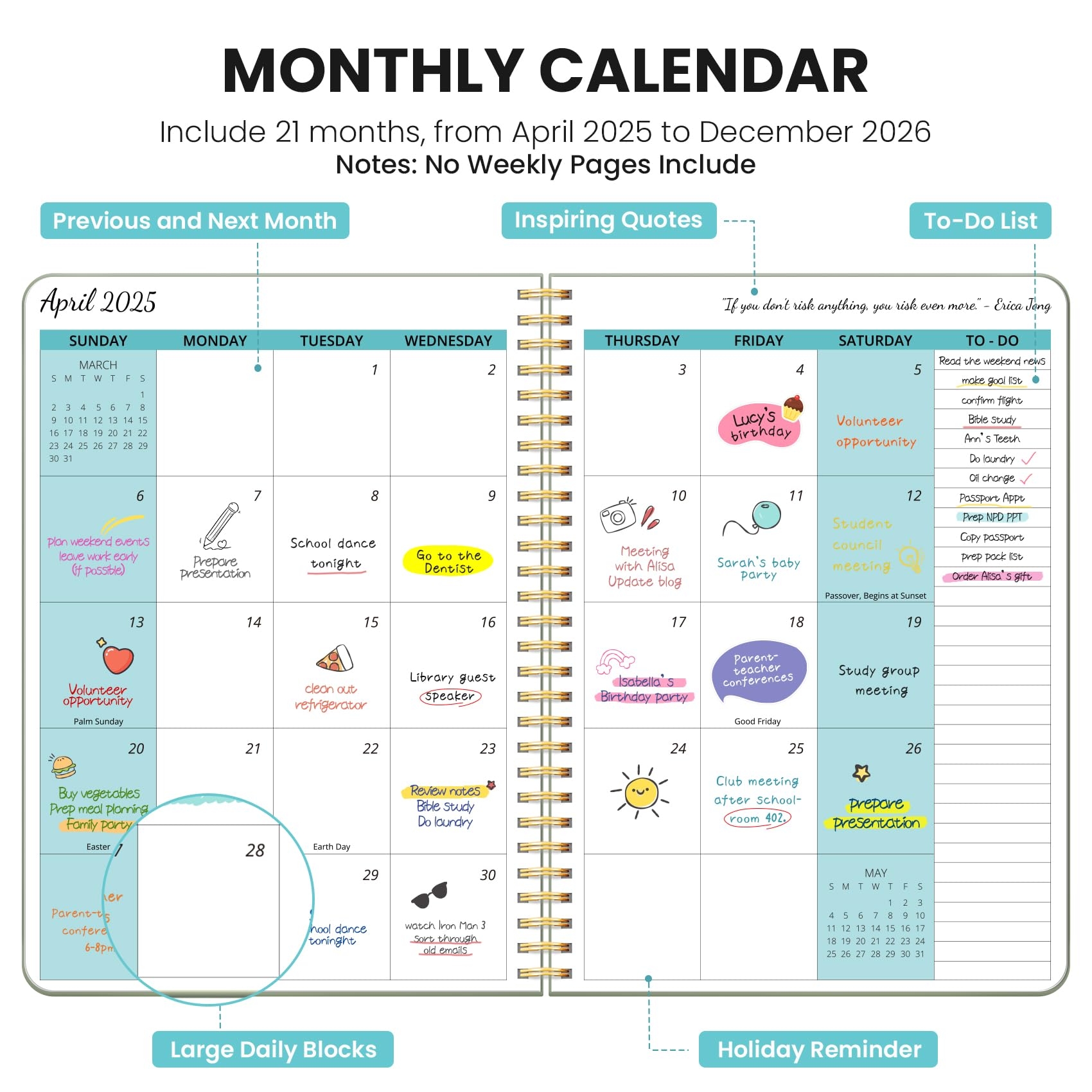 Amazon Monthly Planner 2025 2026 21 Months Calendar Planner 2025 2026 April 2025 December 2026 7 X 10 25 26 Monthly Calendar Perfect For School Office Home Planning Pink Office Products