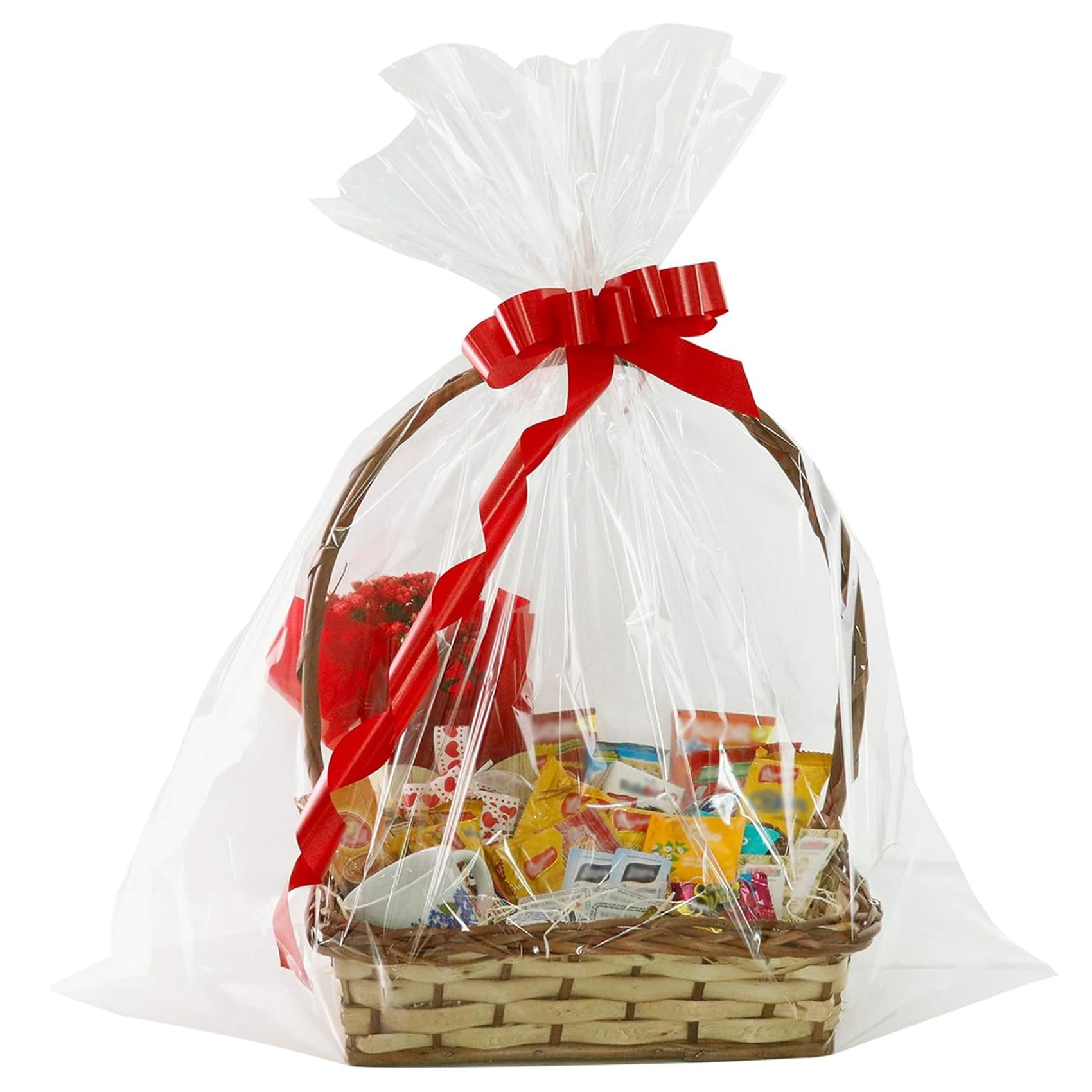 Amazon Morepack Extra Large Cellophane Bags 35x47 Inch Big Clear Basket Bags 10 Pcs Jumbo Cellophane Cello Wrap For Gift Baskets Health Household