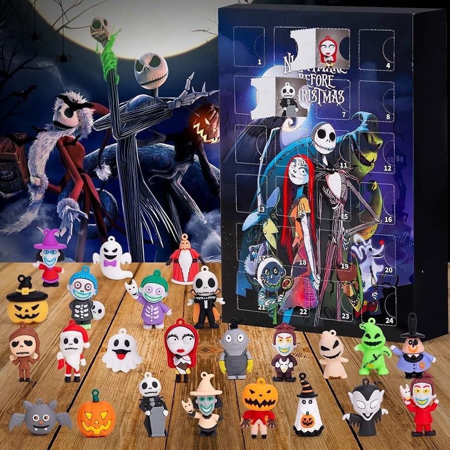 Amazon Nightmare Christmas Advent Calendar 2025 24 Day Halloween Countdown Calendar For Kids And Adults With 24 Pcs Classic Doll Collectible Figures Ornaments Decorations Gifts For Boys Girls Teens Home Kitchen